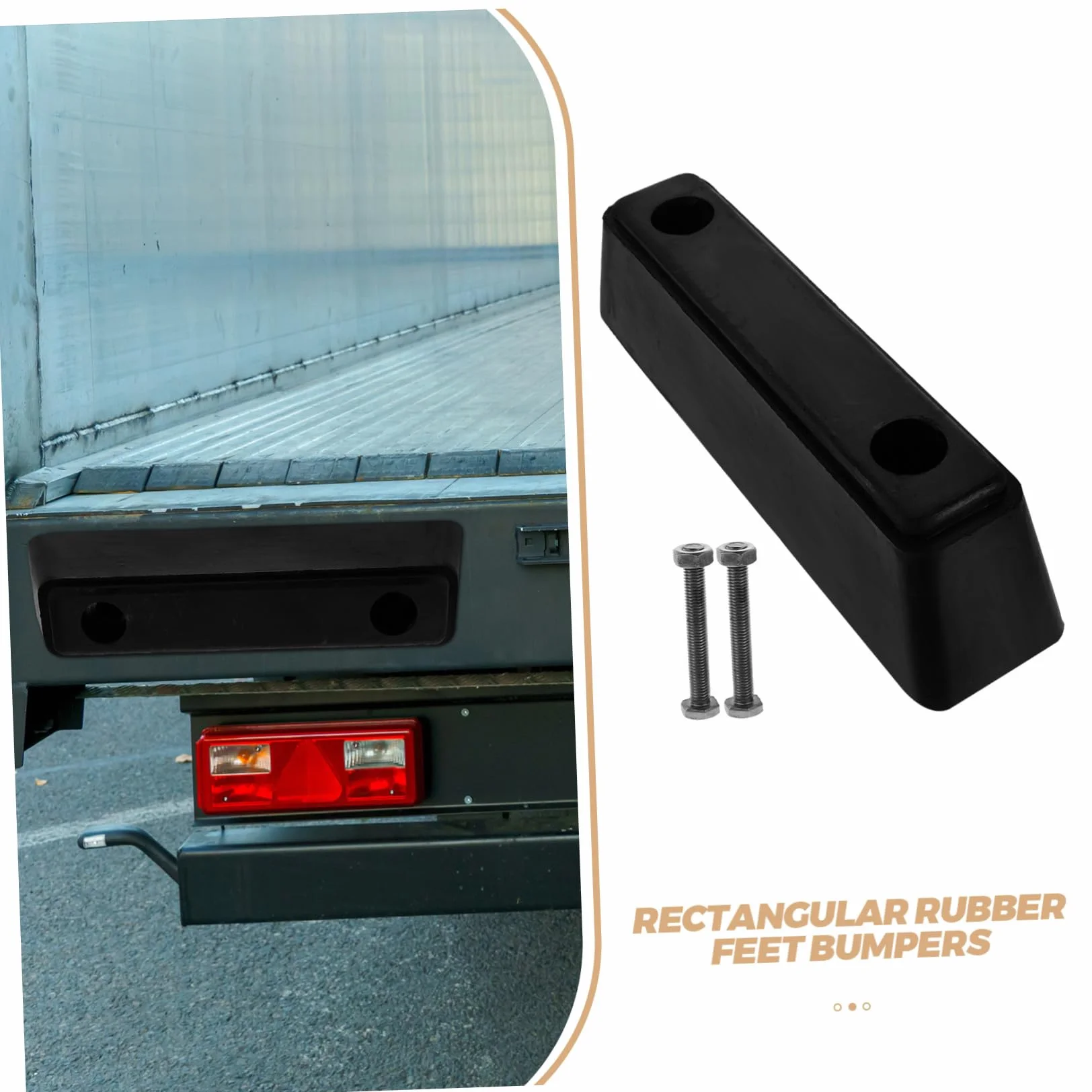 iplusmile Tampone Paracolpi in Gomma per Camion e Box Trucks Rettangolare Nero, Rinforzato per Sicurezza alla Guida e Protezione Anti-collisione nel Trasporto