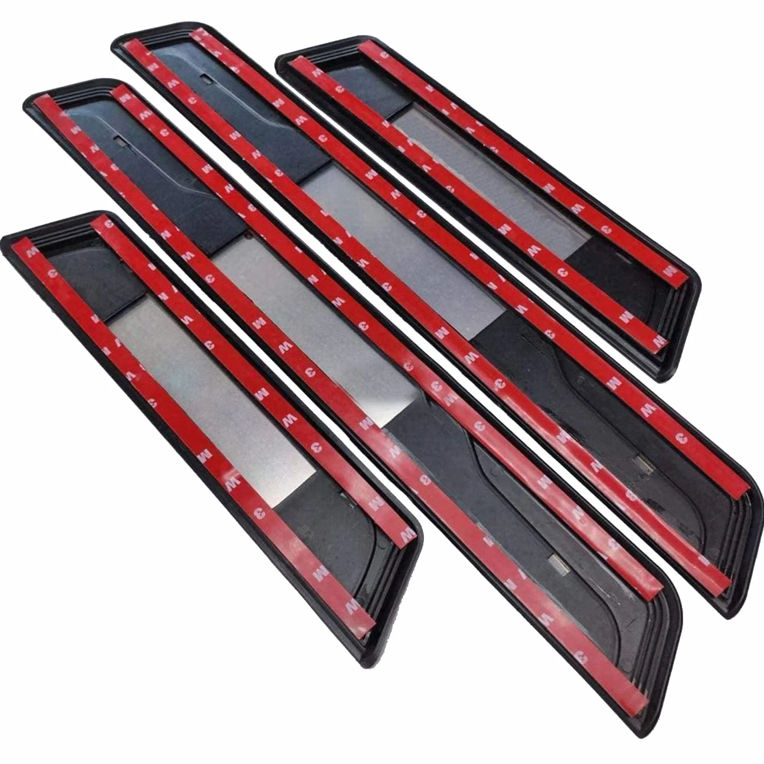 EAGLEG 4 Pezzi Acciaio Inox Battitacco per Auto Sticker, per Ren-Ault Captur 2015-2020, Esterno Battitacco Protezione Plates Anti-Graffio Scuff Adesivi Decorativi Accessori,Silver