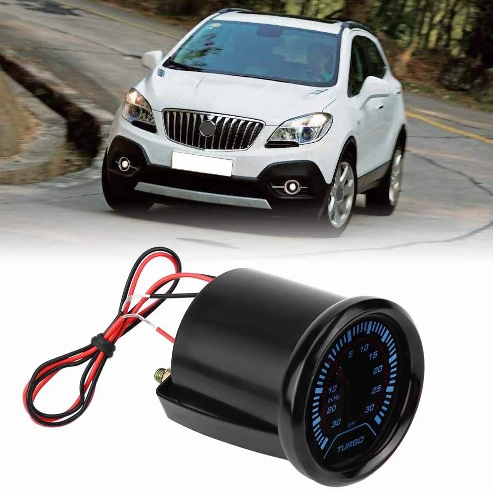 Misuratore di Pressione Universale 52mm per Turbocompressore, Quadrante Fumé, Indicatore di Pressione Adatto a Veicoli Turbo