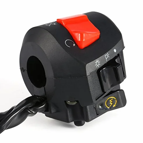 Interruttore manubrio moto 7/8 pollici 12V Comando luci Accensione elettrica