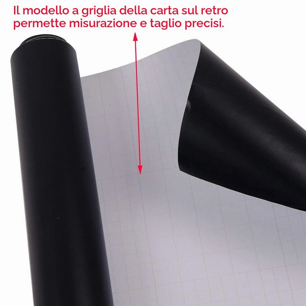 NewL - Adesivo in vinile nero opaco anti bolle d'aria – per uso all'aperto in ambito automobilistico, coltello + strumento manuale (45 x 152 cm)