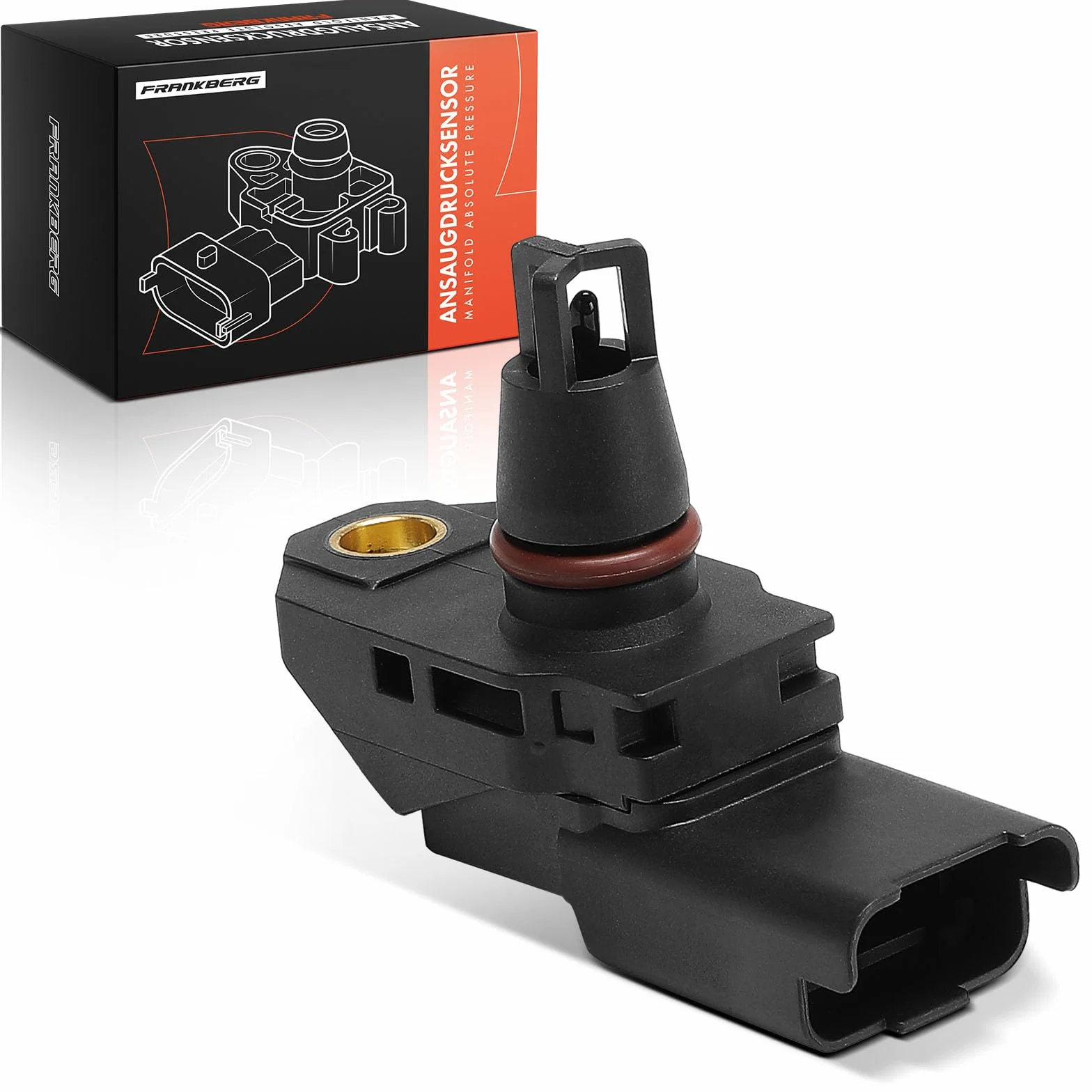 Frankberg Sensore pressione differenziale Pressione gas di scarico Compatibile con K.u.g.a II DM2 Mondeo IV Turnier BA7 Focus III Turnier K.u.g.a I Fiesta VI CB1 CCN Replace# 9663480880