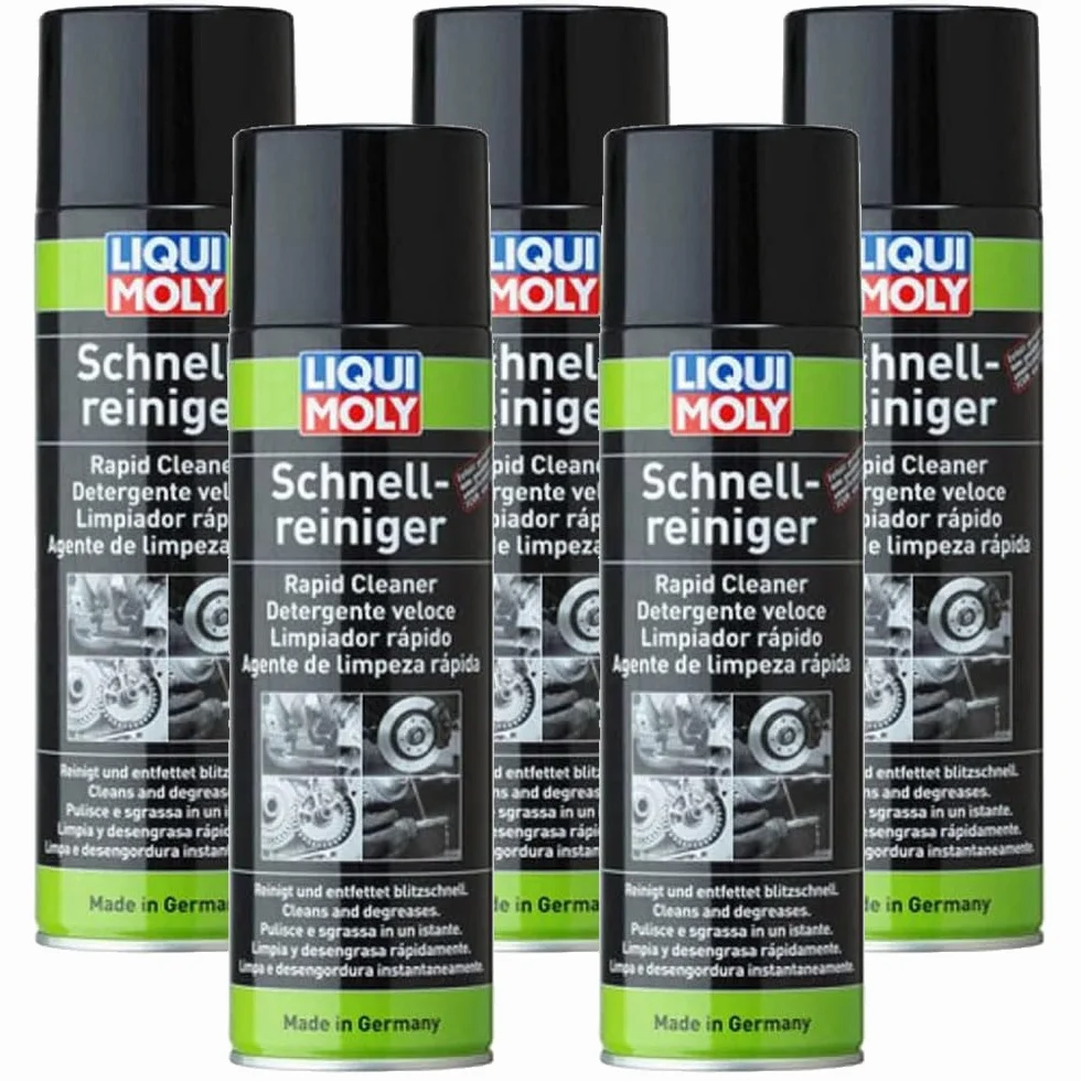 LIQUIMOLY 21269 KIT 5 PEZZI X 500 ML DETERGENTE SGRASSATORE PER LA PULIZIA DI COMPONENTI AUTO E MOTO. PULISCE FRENI, DISCHI, PASTIGLIE, FRIZIONI, CAMBI ED ELIMINA MACCHIE DI OLIO DAI TESSUTI.