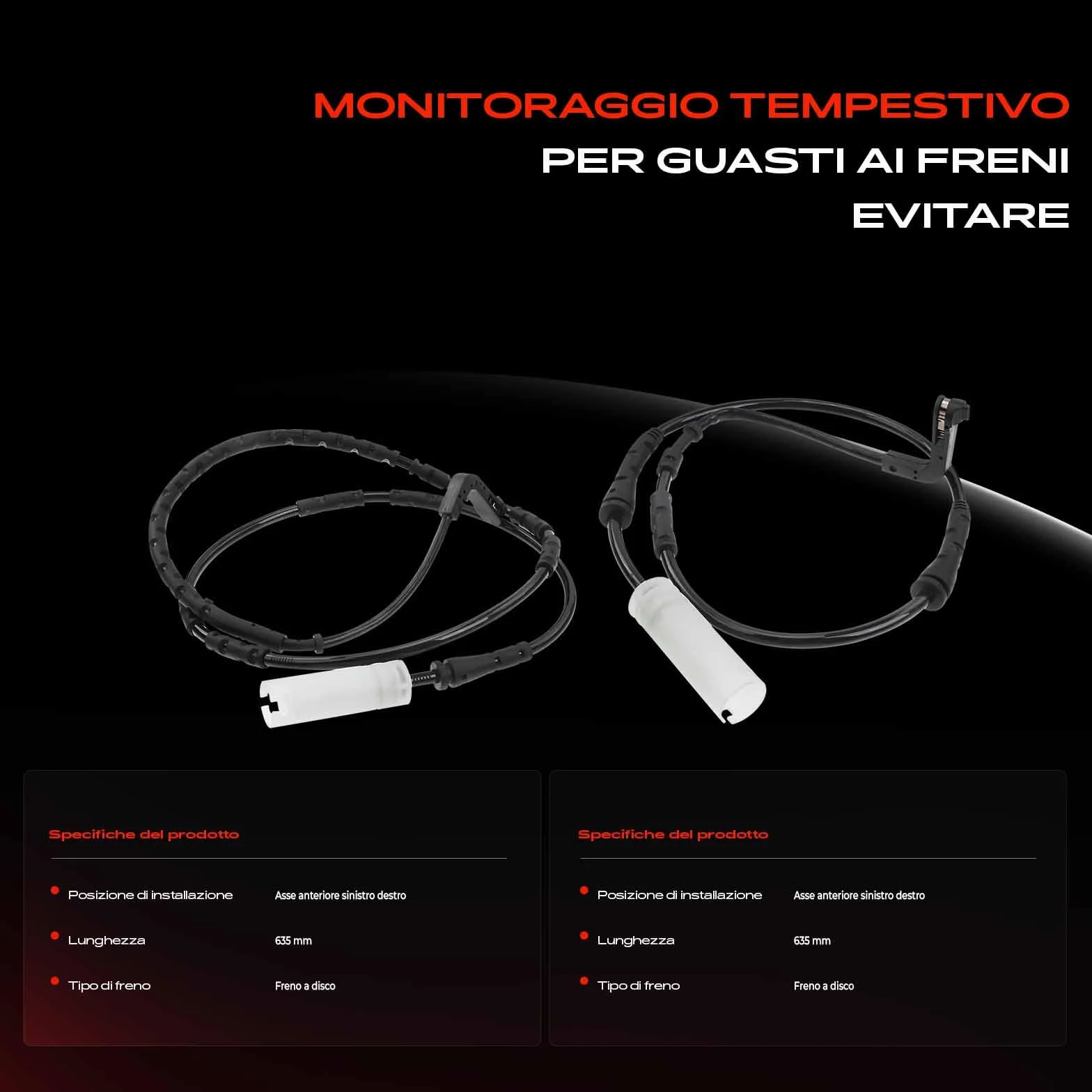 Frankberg 2x Indicatore di usura Usura delle pastiglie dei freni Compatibile con Serie 1 E81 Serie 1 E87 Serie 1 Cabriolet E88 Serie 3 Touring E91 Serie 3 E90 Replace# 34356789439