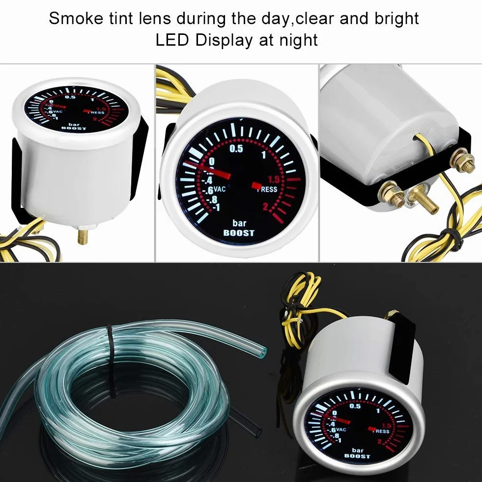 Misuratore PSI, 2 "12V Kit universale per misuratore di carica turbo anteriore digitale 12V 12V