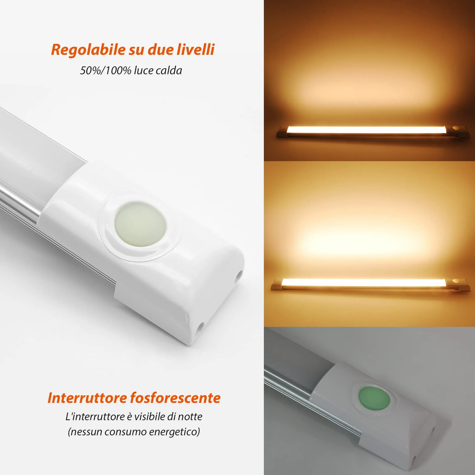 Dream Lighting Barra LED 12V 30cm 300LM 3000K 5,6W Dimmerabile Luce LED Calda per Camper Barca Furgone Caravan
