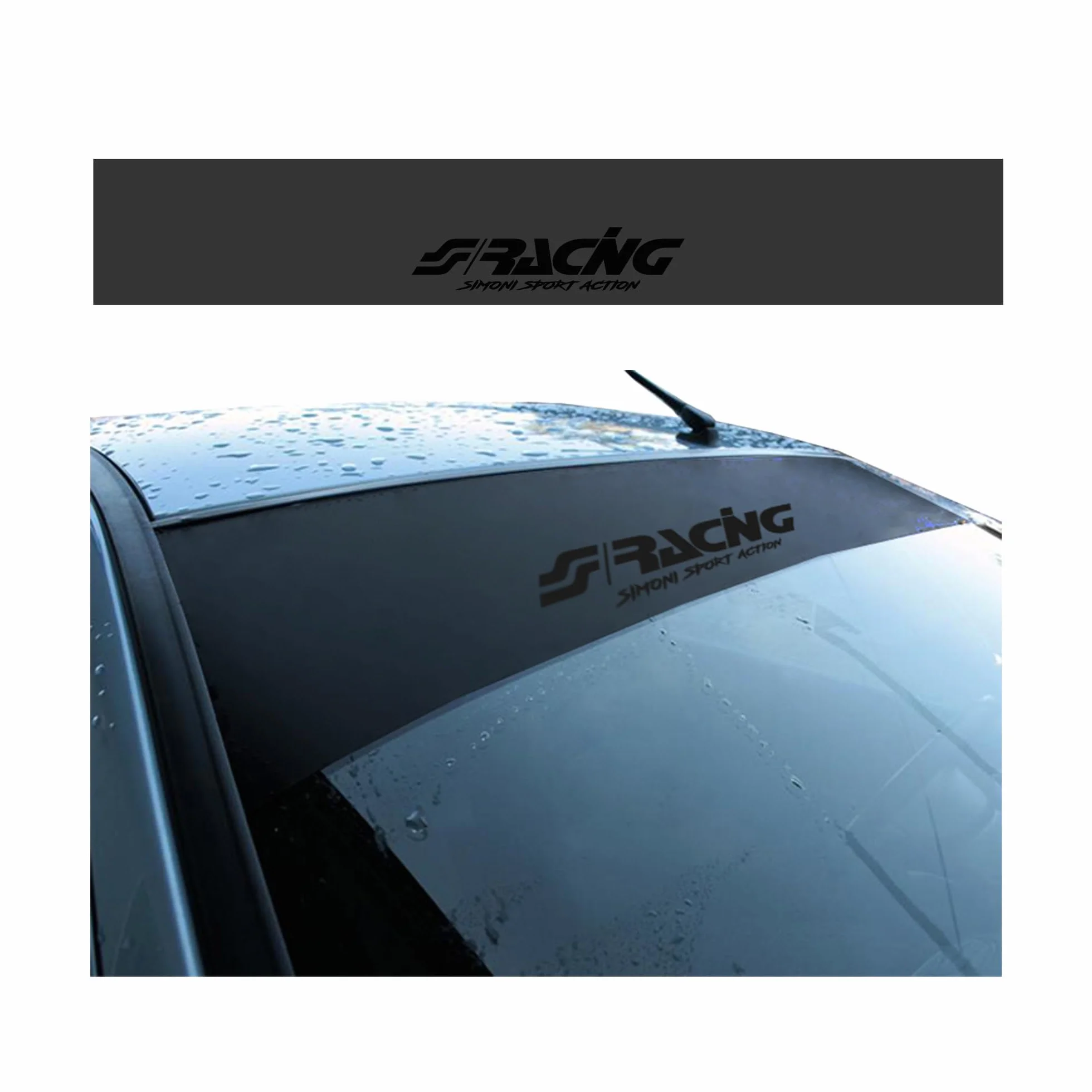 Simoni Racing FPN1 Fascia Parasole Adesiva 150x24 cm Nera Opaca PVC Universale per Auto