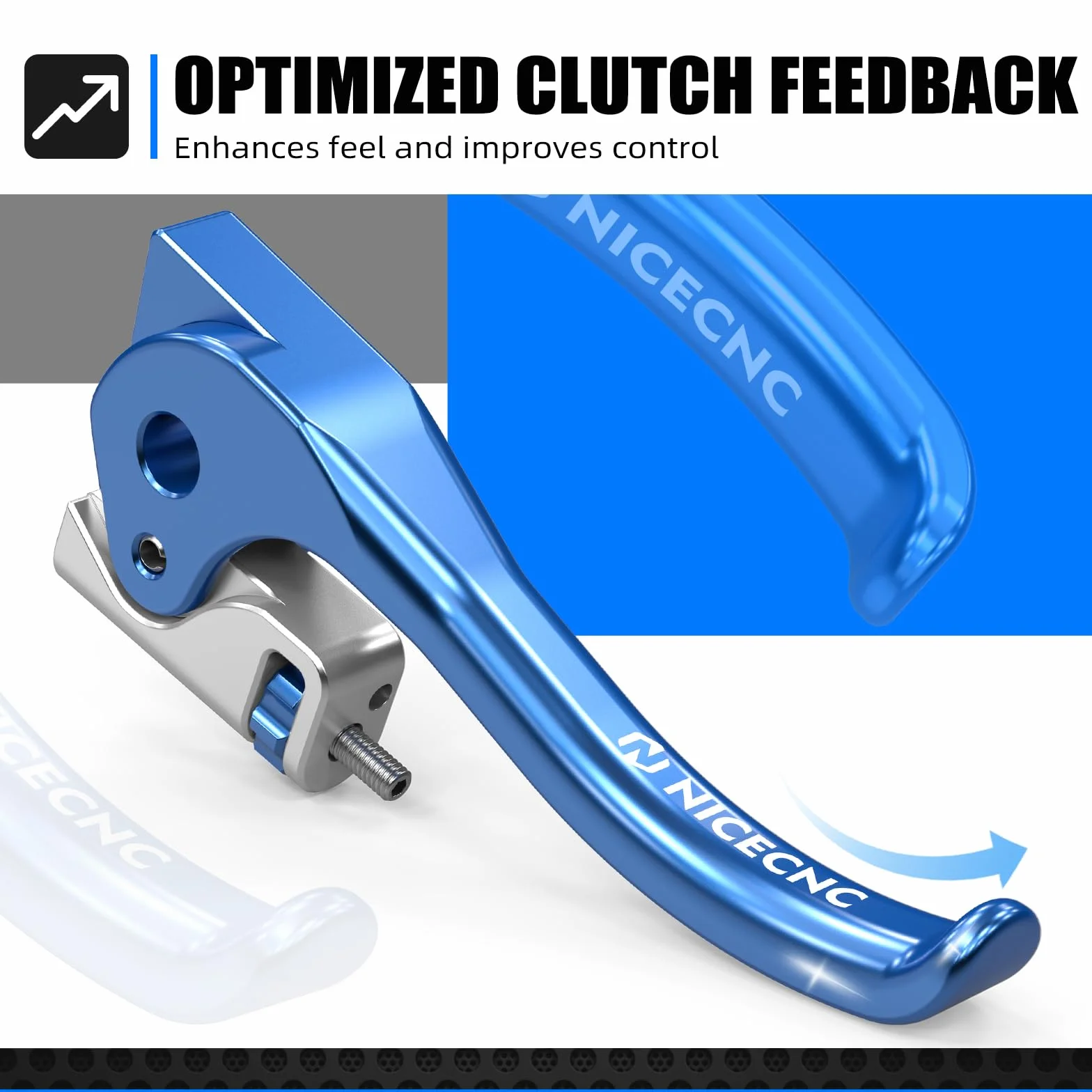 NICECNC Leva Frizione Corta Compatibile con SE 125 R 2018-2025, SE 250 R Factory 2015-2025, SE 300 R 2015-2025, Blu