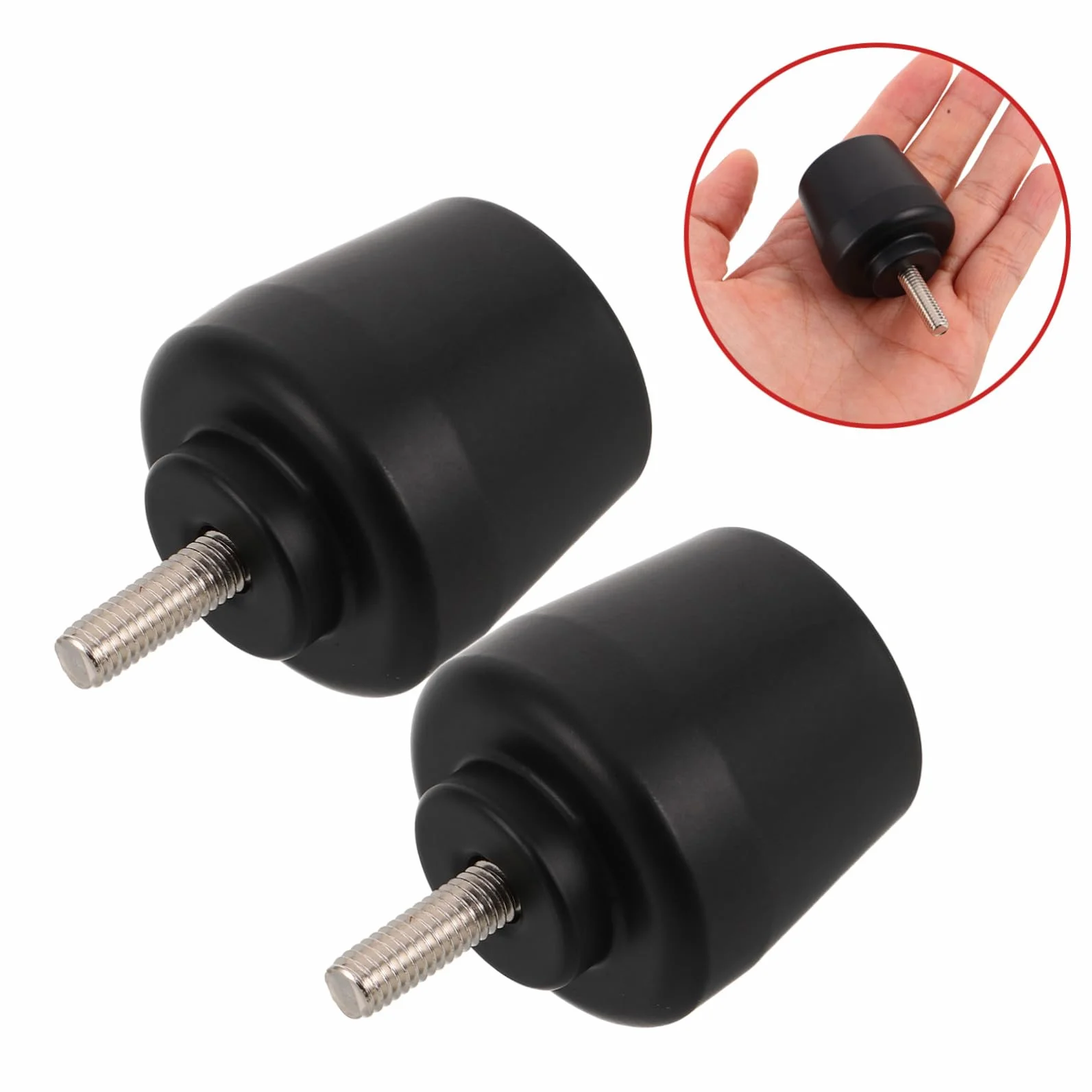 Mikikit Tappi Terminali Manubrio Moto in Metallo Nero M6 Funzione Anti-vibrazione e Rimozione Facile, per Dirt Bike e Scooter