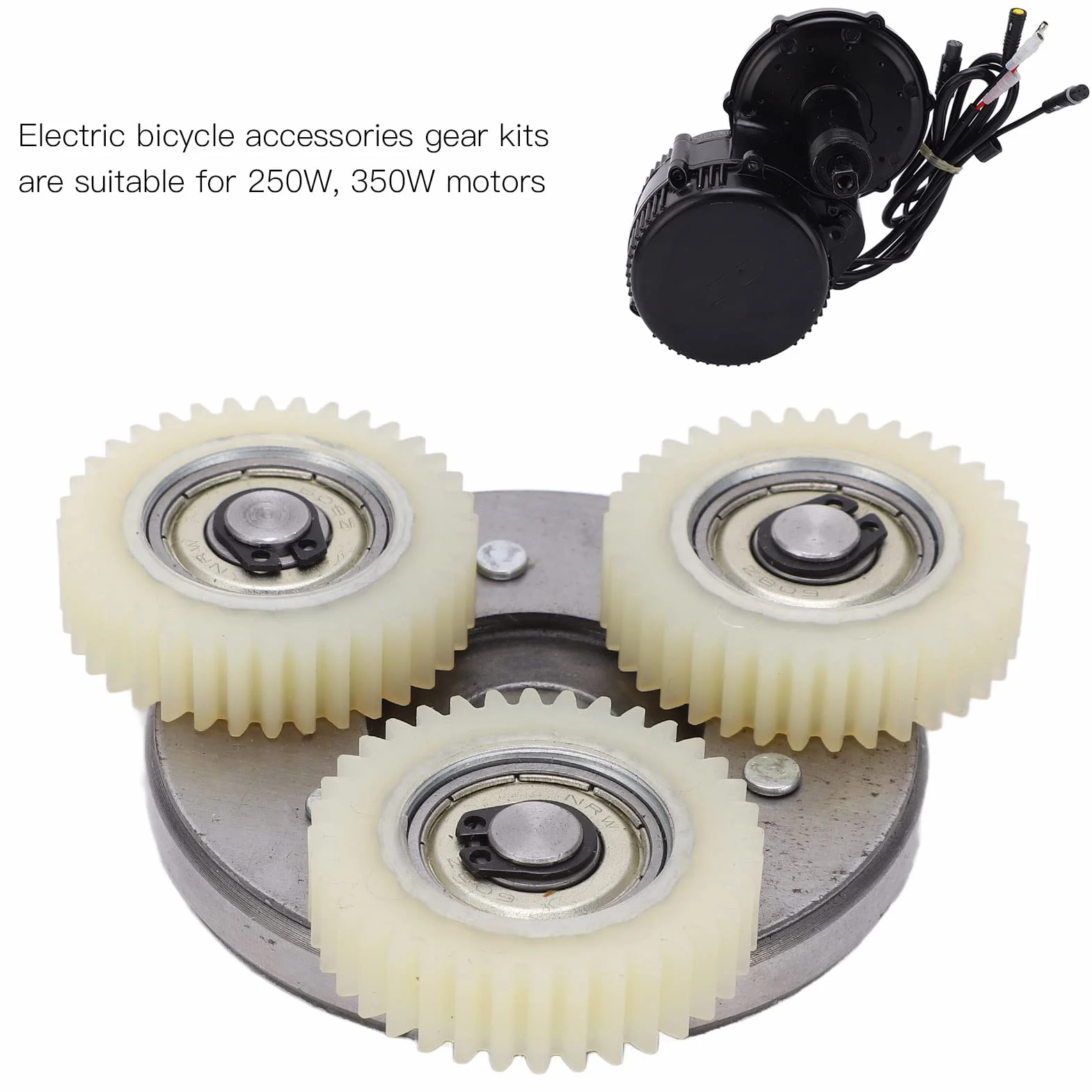 Keenso Kit Frizione Ingranaggi, Ingranaggi in Nylon 36T per Bici Elettrica e Kit Frizione da 70 Mm per Motore Centrale 250W 350W