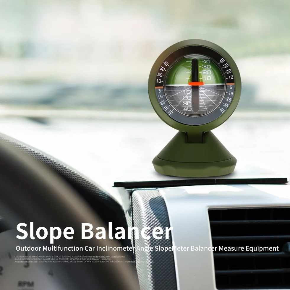 Tiiyee Inclinometro per Auto, Livello Bussola Guida Fuoristrada Indicatore Pendenza Multifunzione Strumento Sicurezza Stradale