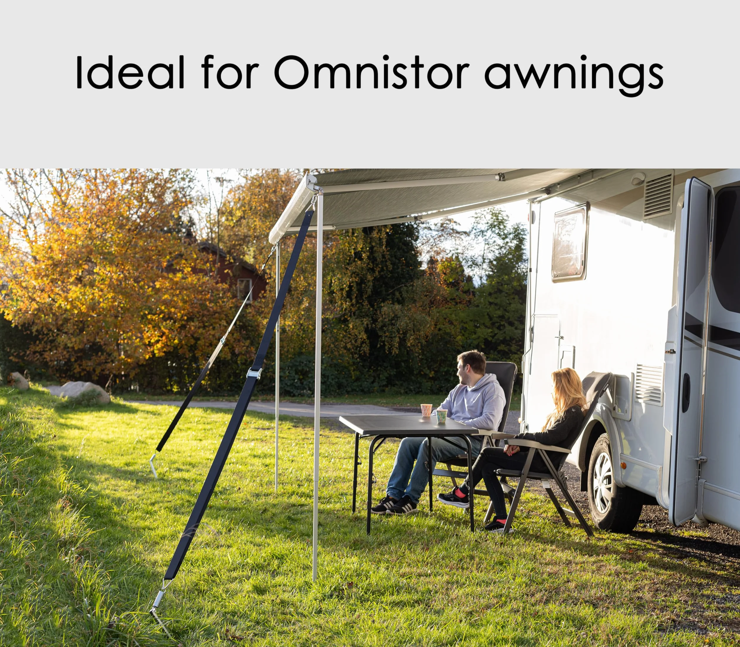 Thule Omnistor set antitempesta tenda da sole camper 2 ancoraggi 35 cm 2 cinghie tensione 2 molle 1 custodia