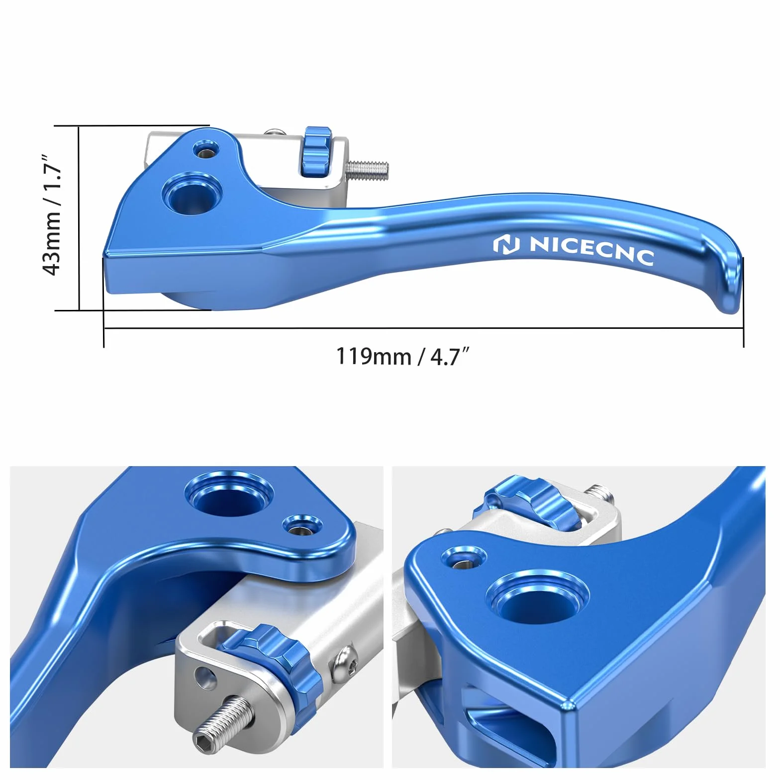 NICECNC Leva Frizione Corta Compatibile con SE 125 R 2018-2025, SE 250 R Factory 2015-2025, SE 300 R 2015-2025, Blu