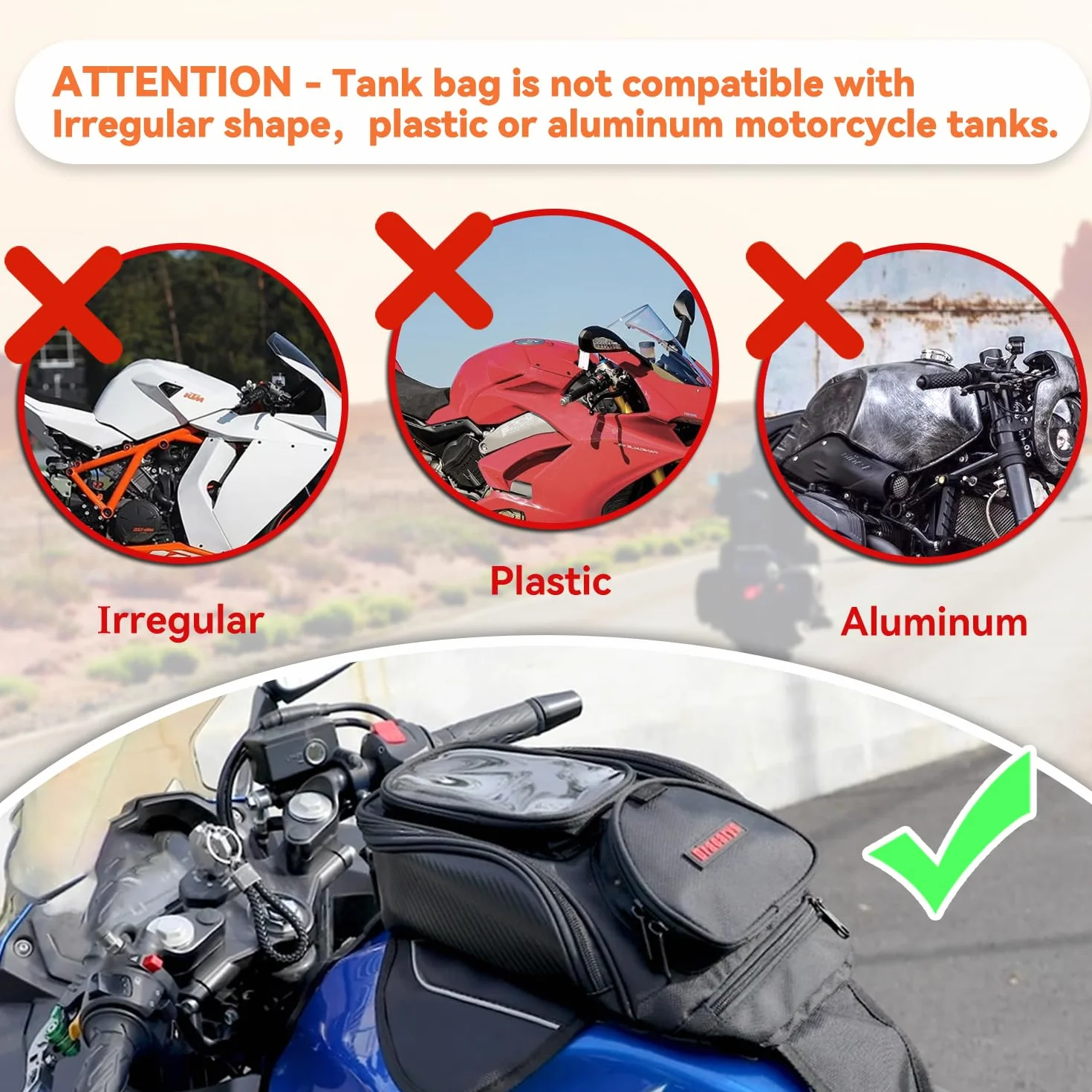 Oxford Motorcycle Tank Bag - Dracarys Czarna Siodłowa Torba - Mocna Magnetyczna Torba do Honda Yamaha Suzuki Kawasaki