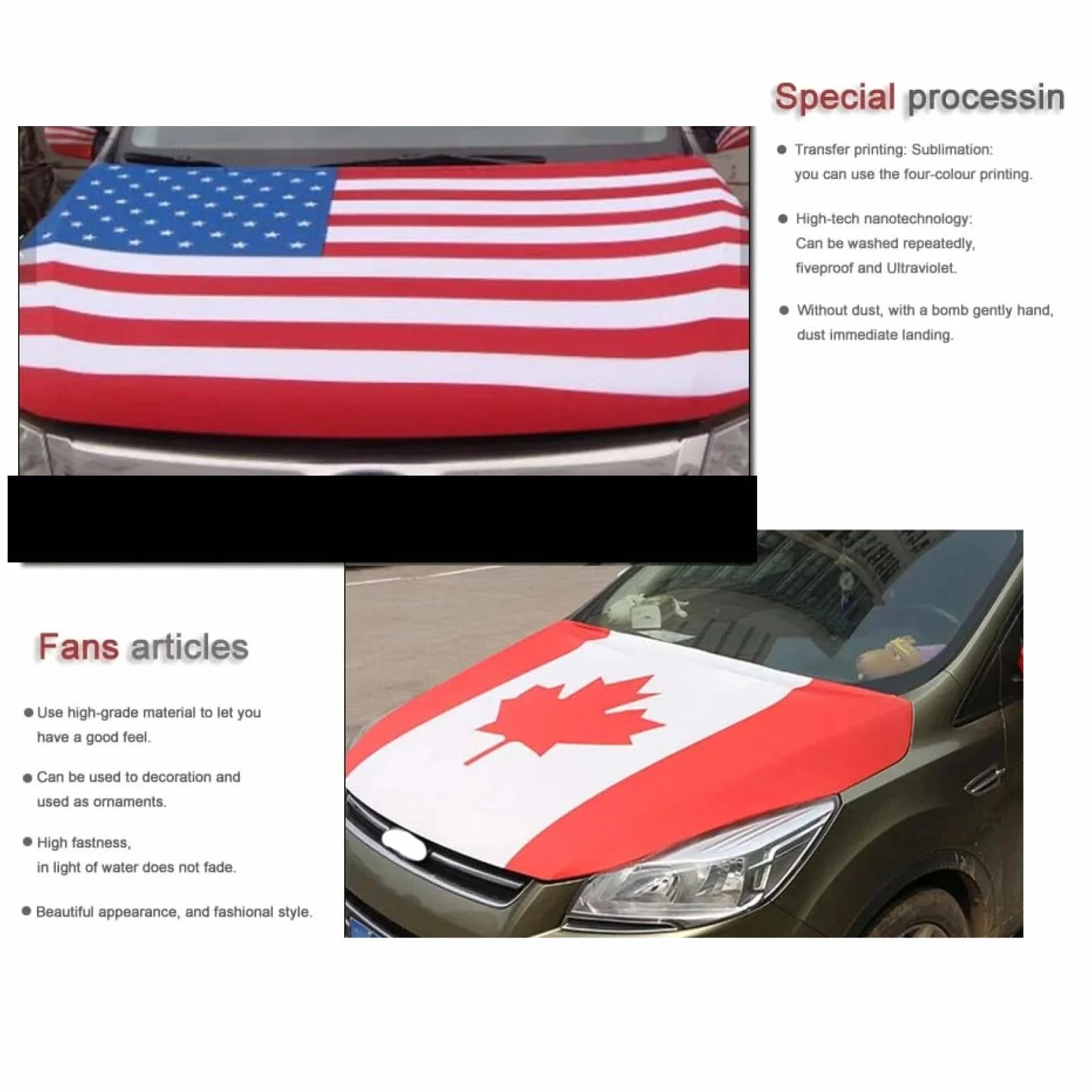 Personalizzata Protezione Cofano Auto - Bandiere Copertura Protettiva Avvolgimento Super Elastico Lavabile
