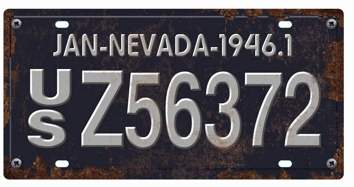 - Confezione da 10 targhe automobilistiche USA Anni '40/'50 - Replica Vere targhe Americane con Effetto Consumato (OLD4)