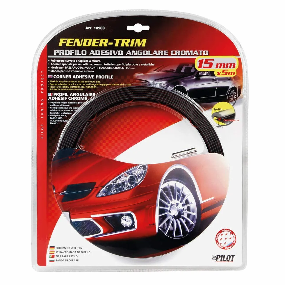 Pilot 14903 Fender-Trim Profilo adesivo angolare cromato 5m 15 mm