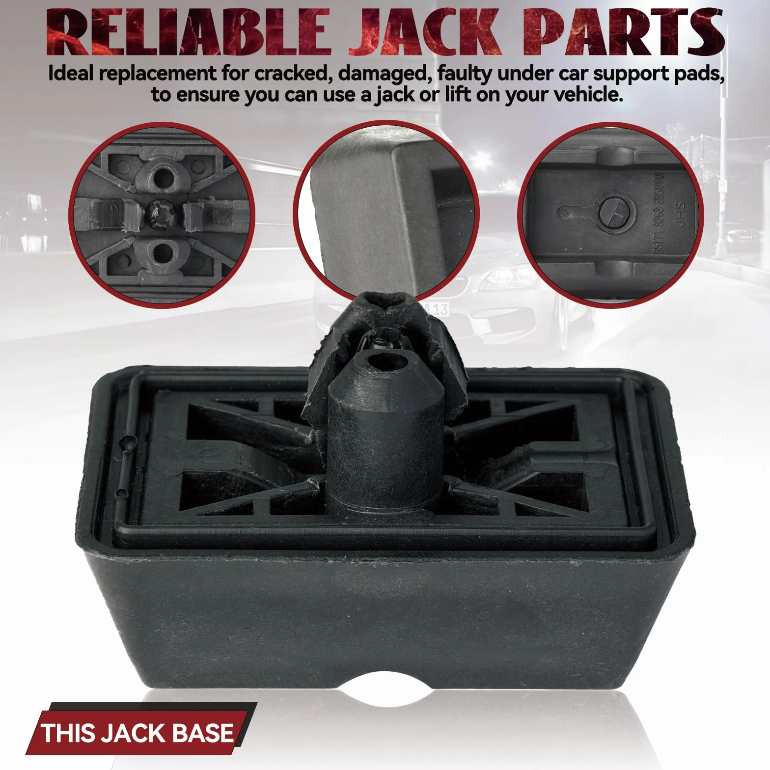 4 pezzi, cric anteriori e posteriori, rettangolari, in plastica, con supporto per veicoli, 51718268885 per BMW E36 E46 E63 E64 E65 (4 pezzi)