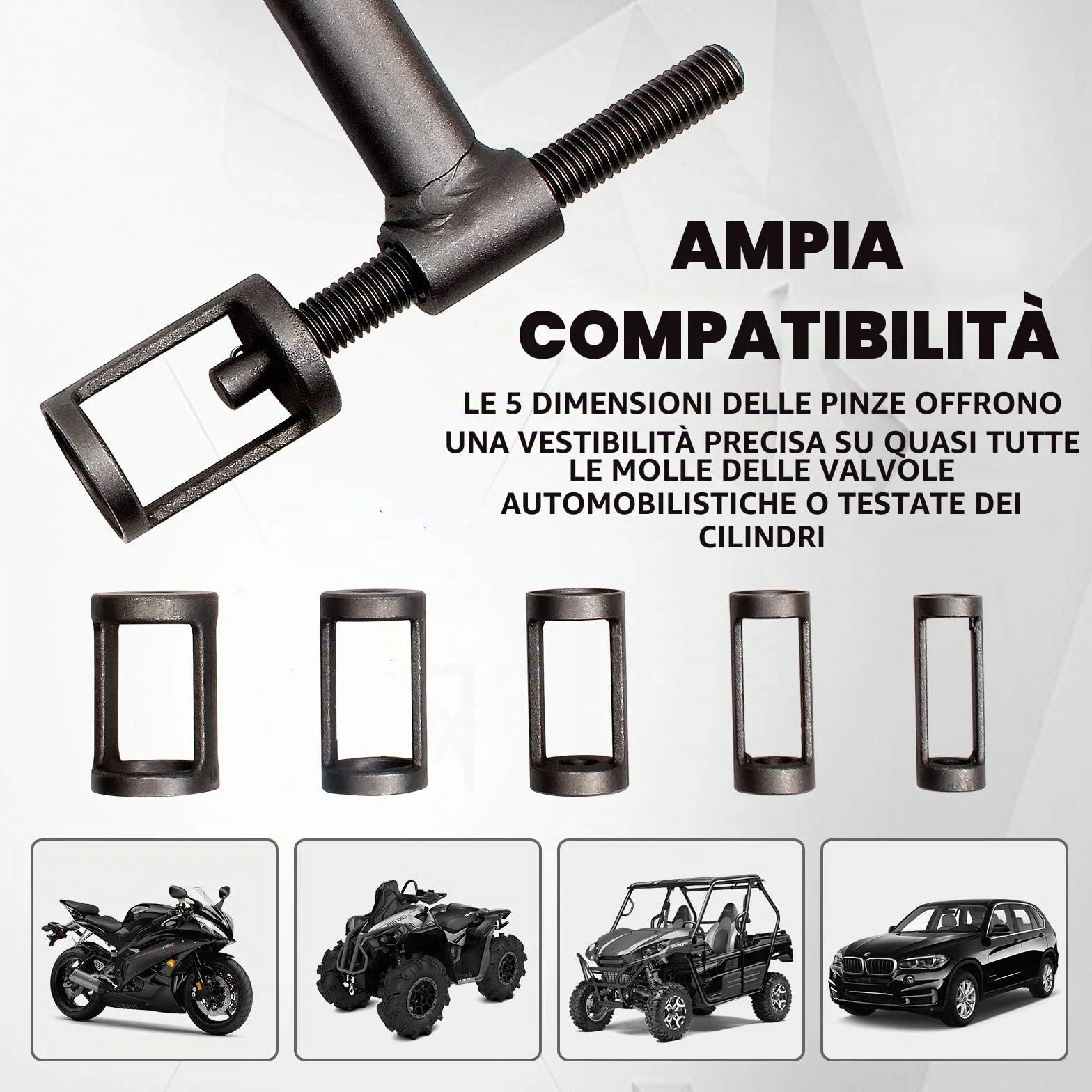 CCLIFE Zestaw 10 zaworów sprężarki, uniwersalny, zakres 16-30mm, z etui