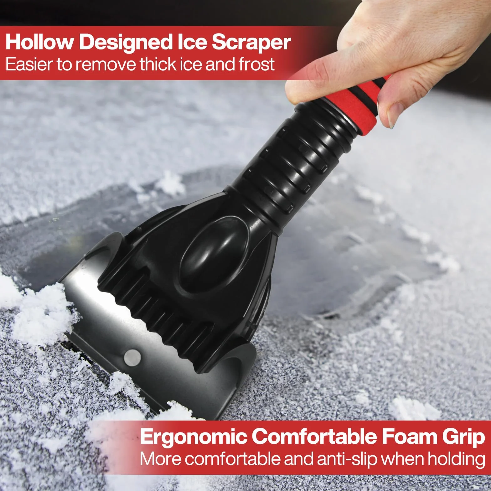 Spazzola Neve Auto 73cm Retrattile Rimovibile 3 in 1 Raschietto Rotazione 360° per Veicoli Camion SUV