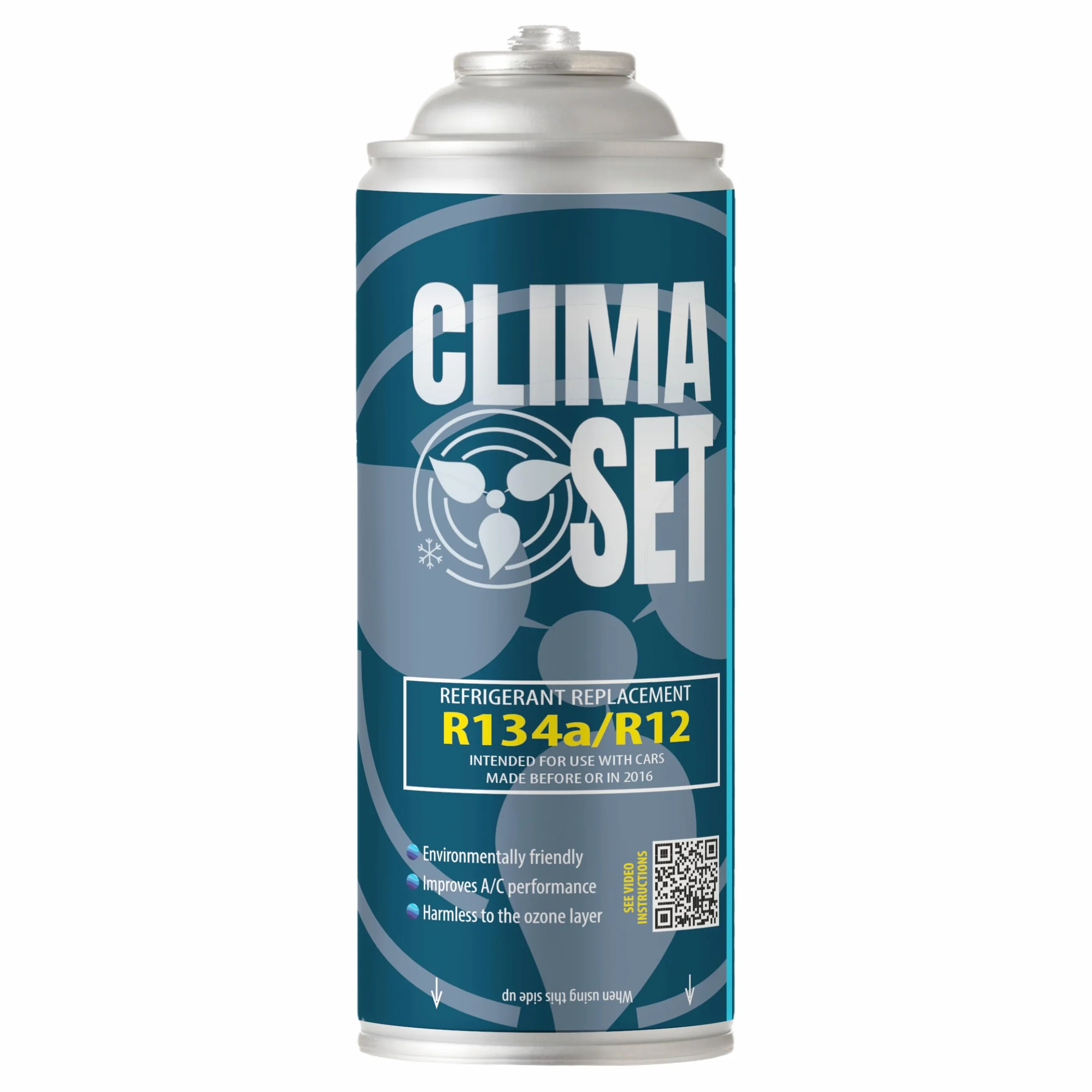 CLIMASET Sostitutiva del gas R134a R12 - Gas aria condizionata auto - kit ricarica clima auto - refrigerante R134a - 2 x bombolette - ricarica aria condizionata auto - ECO