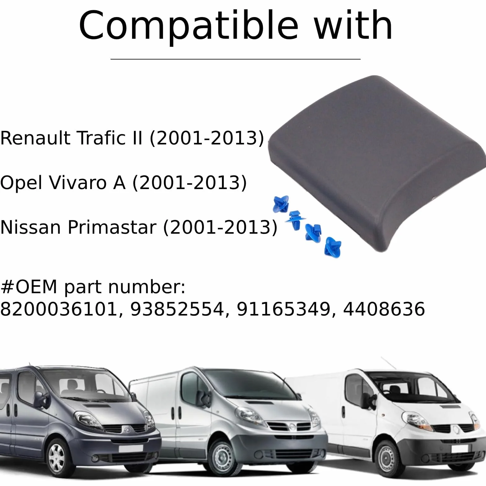 Twowinds - Modanatura Protezione 8200036101 Compatibile con Trafic 2, Vivaro A, Primastar (2001-2013) - Laterale Destra (lato passaggero) - 93852554 - Pannello Protezione Carrozzeria