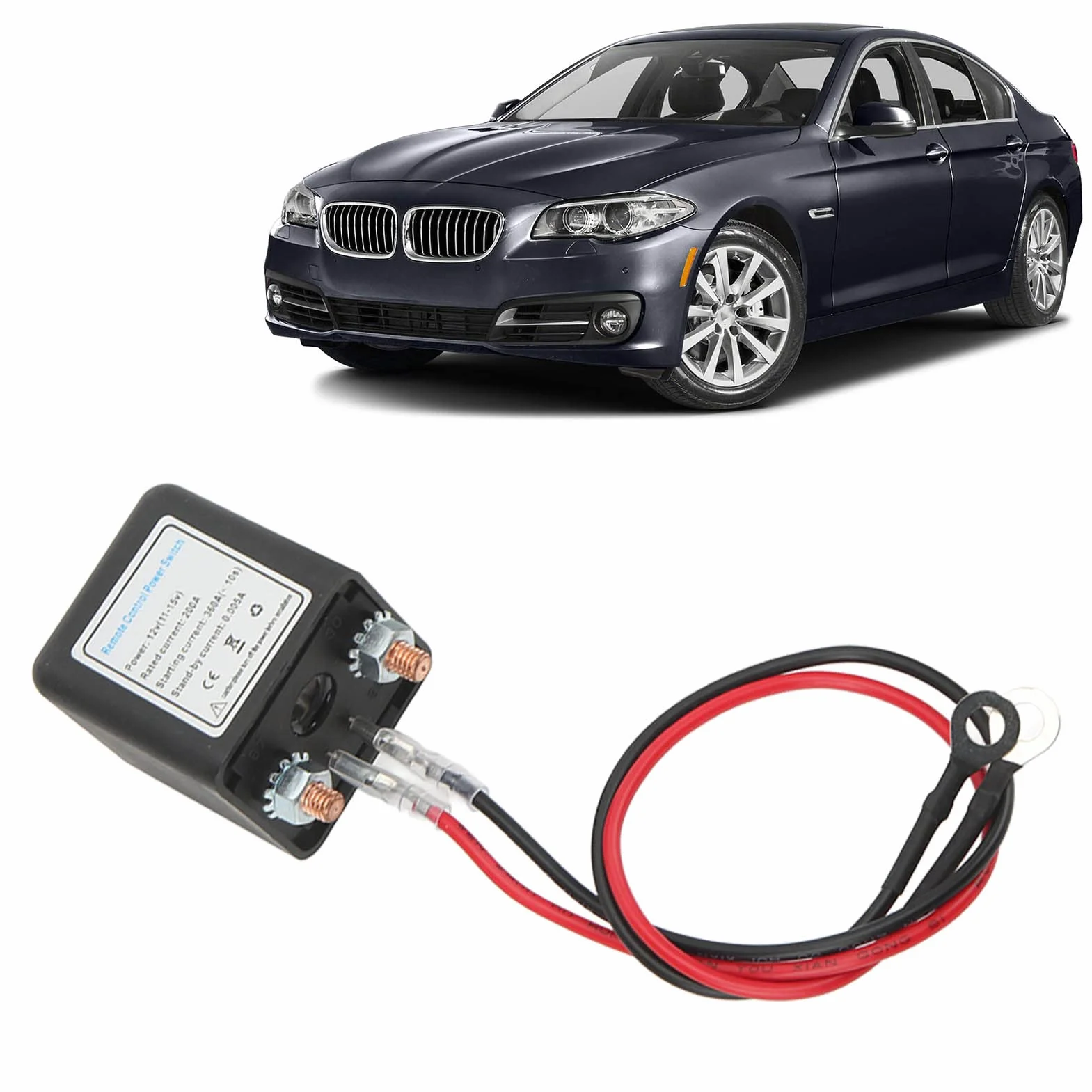 DC12V Interruttore di Disconnessione della Batteria a Distanza con Telecomando per Auto Barca Marine Camion, Interruttore Sezionatore Batteria Master con 2 Clip Per Batteria, Terminale in Rame(#2)