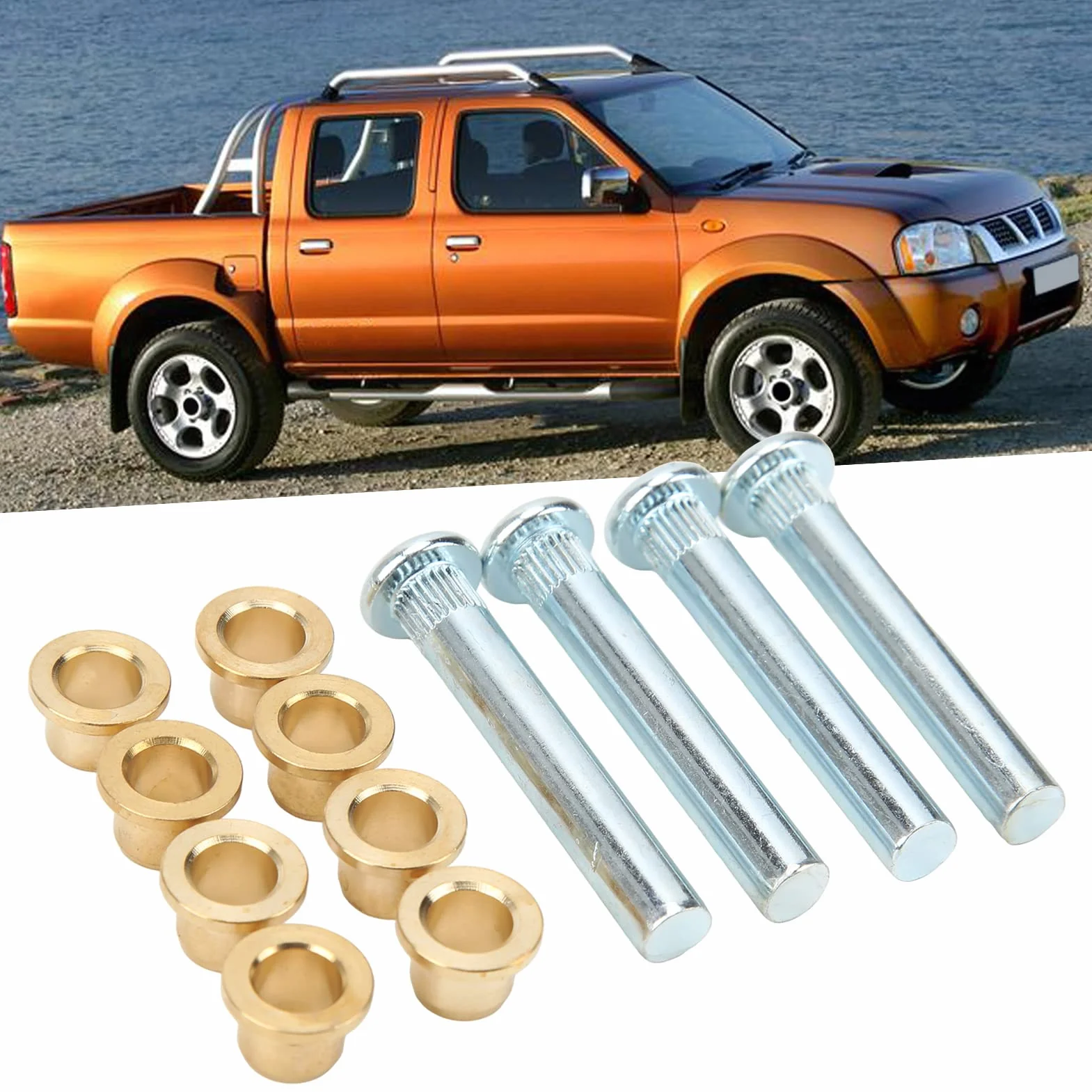Qiilu Kit Boccola Perno Cerniera Porta Sostituzione in Metallo per Nissan Navara D22 Frontier UTE 1997-2005