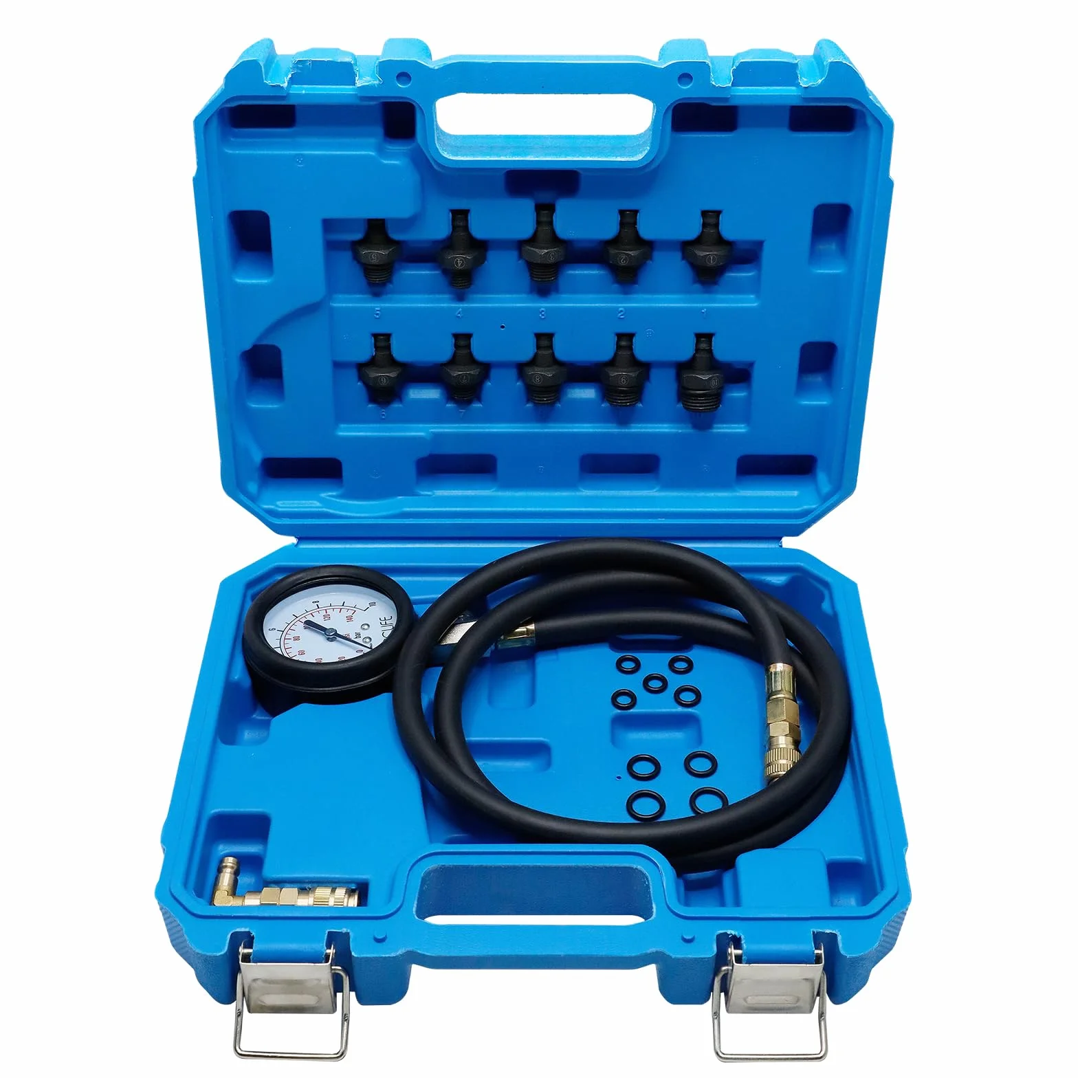 CCLIFE Set per Testare la Pressione della Benzina dell’Auto, Manometro per Carburante,0-10 bar, 0 – 140 PSI