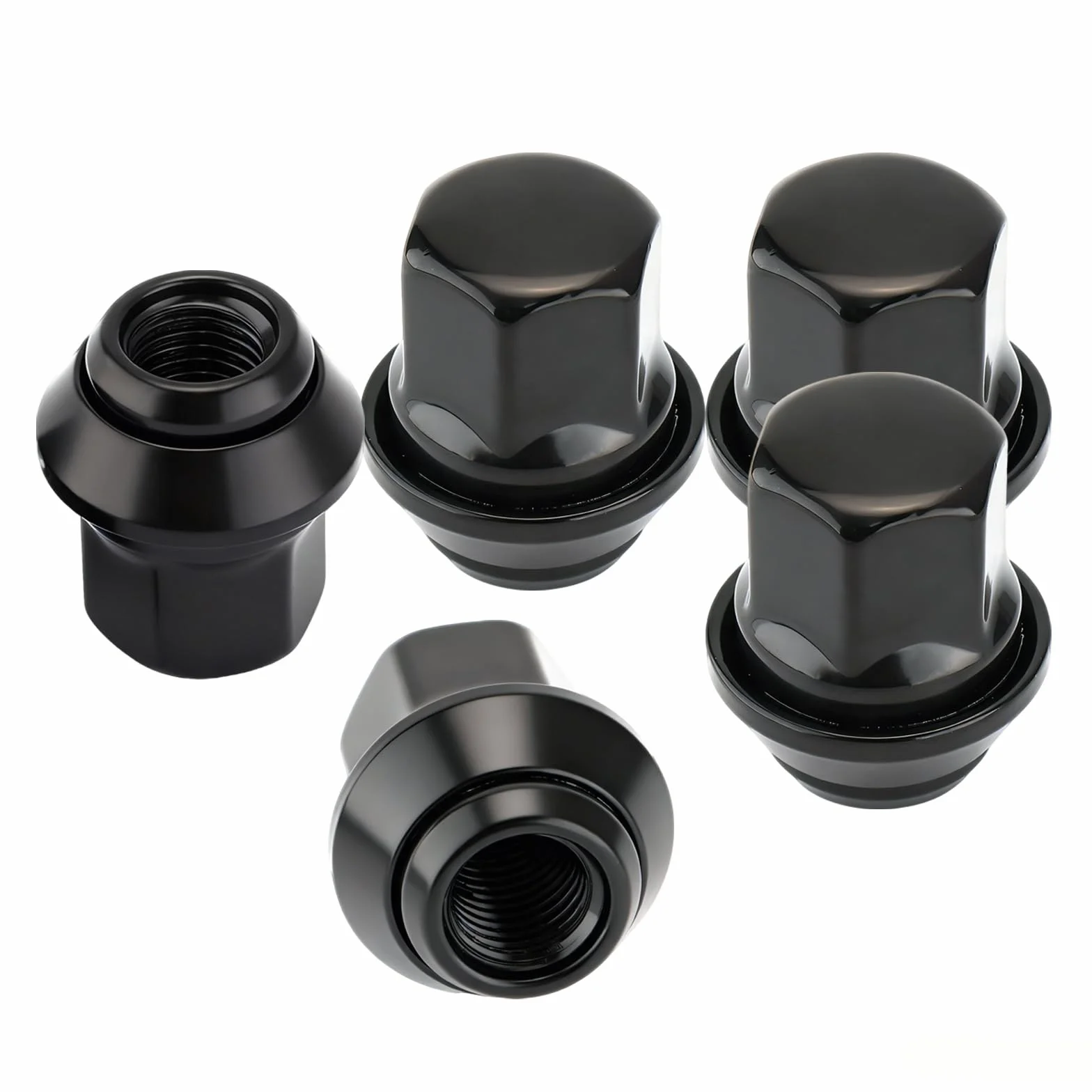 Set di 20 dadi esagonali per ruote M12 x 1,5, per Ford Focus, Fiesta, Mondeo, Kuga, KA, 19 mm, in lega, colore nero