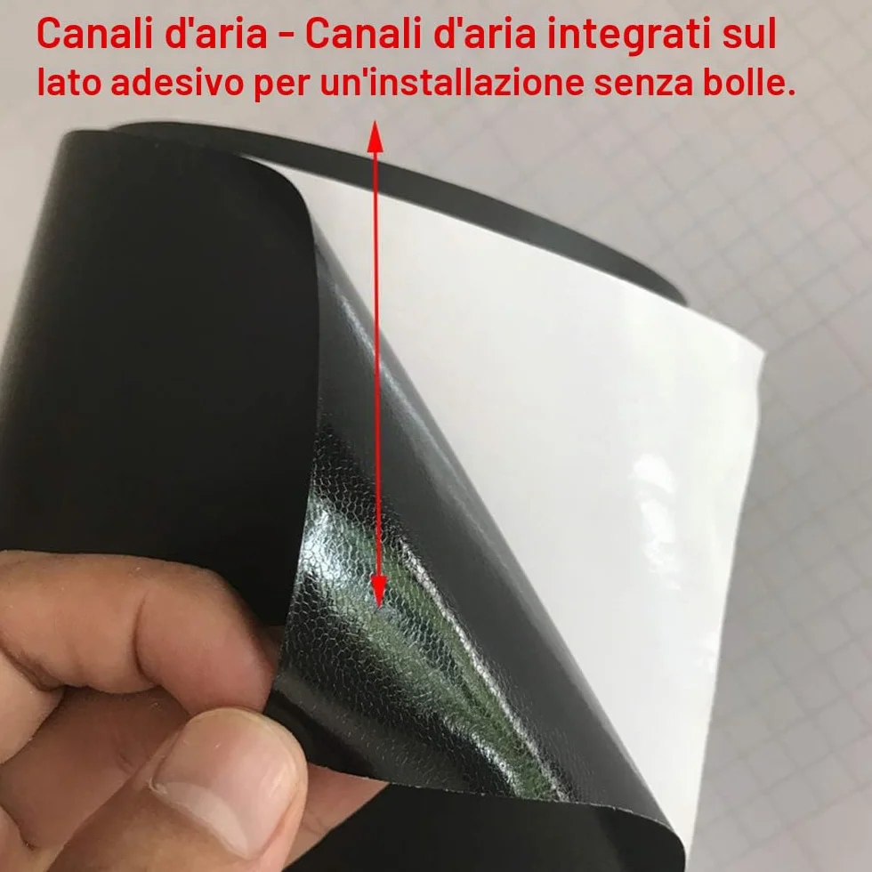 NewL - Adesivo in vinile nero opaco anti bolle d'aria – per uso all'aperto in ambito automobilistico, coltello + strumento manuale (45 x 152 cm)
