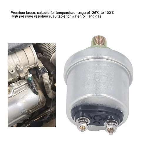 Sensore Pressione Olio per Motore Auto, 0-5 Bar, Attacco 1/8NPT e M10x1, Ottone, Trasmettitore per Manometro