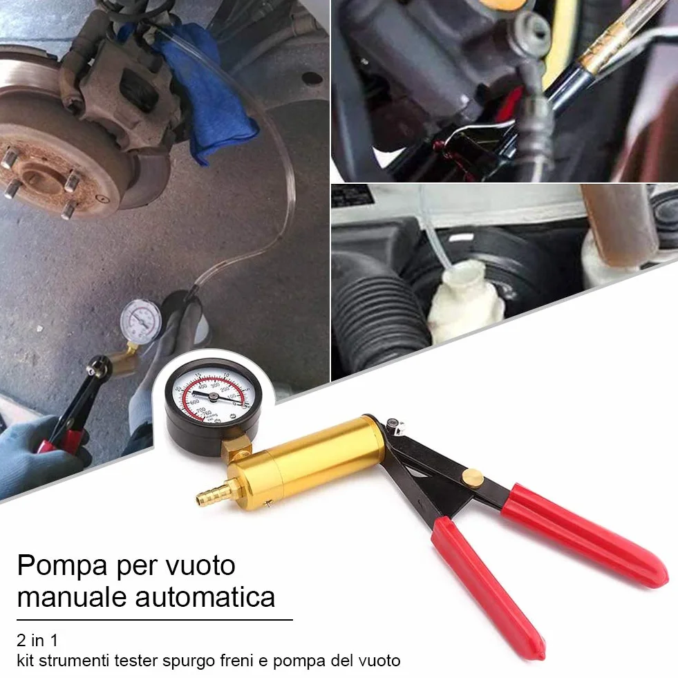 Kit Spurgo Freni 17pcs Tester Pompe a Vuoto per Autoveicoli