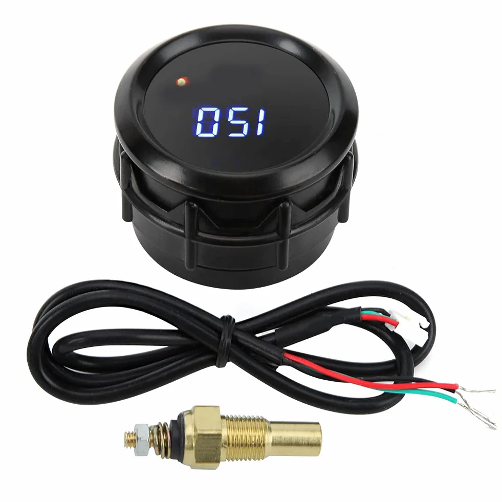 Akozon Termometro Olio 52 mm LED Blu Indicatore Temperatura Digitale per Auto