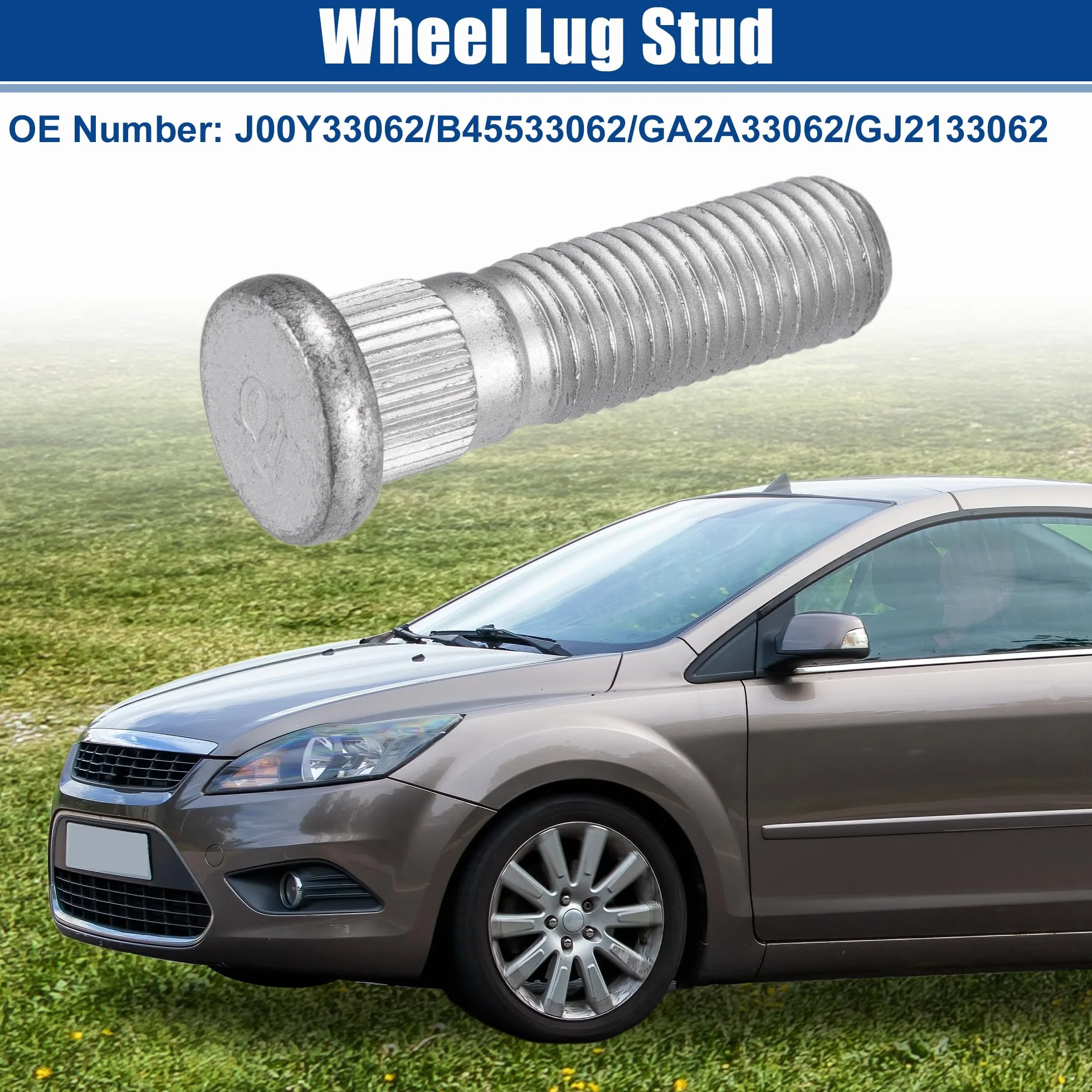 A ABSOPRO M12x1.5 Perno di Fissaggio per Ruota Adatto per Ford Focus No.J00Y33062-10 Pezzi