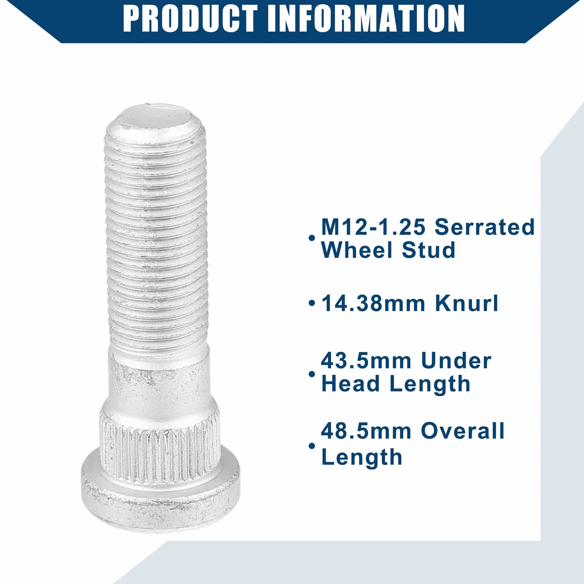 A ABSOPRO No.28365FE001 Bulloni per perno ruota M12-1.25 per Subaru e per Toyota, confezione da 10 pezzi