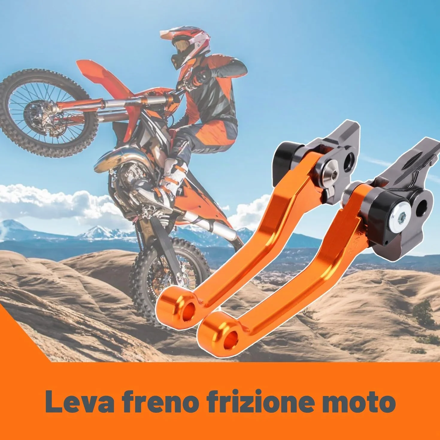 JFG RACING CNC Pieghevole Leva Frizione Freno Moto per SX SXR SXF SXF XCF XCFW XCRW XCW EXCR EXCR EXCR 125 150 200 250 300 350 500-Arancione