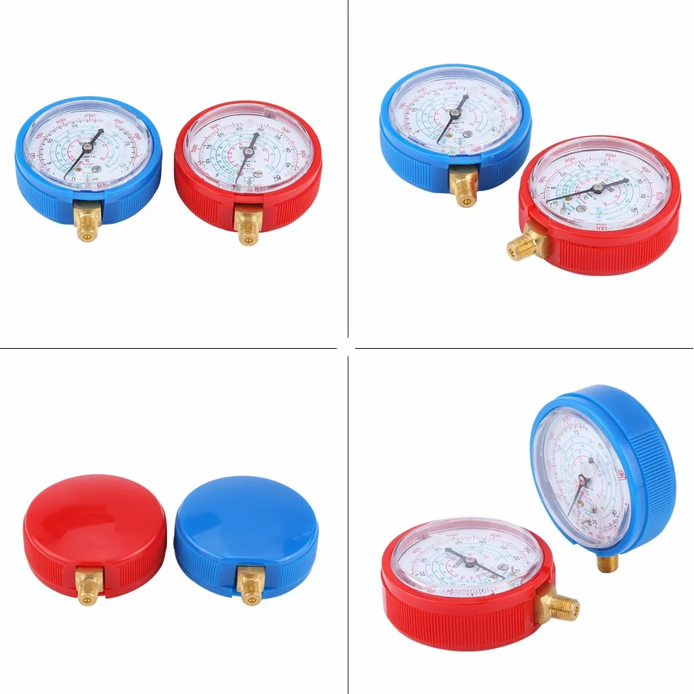 Kit Manometro per Condizionatore d'Aria, Manometri Alta e Bassa Pressione per Refrigeranti R410A R134A R22