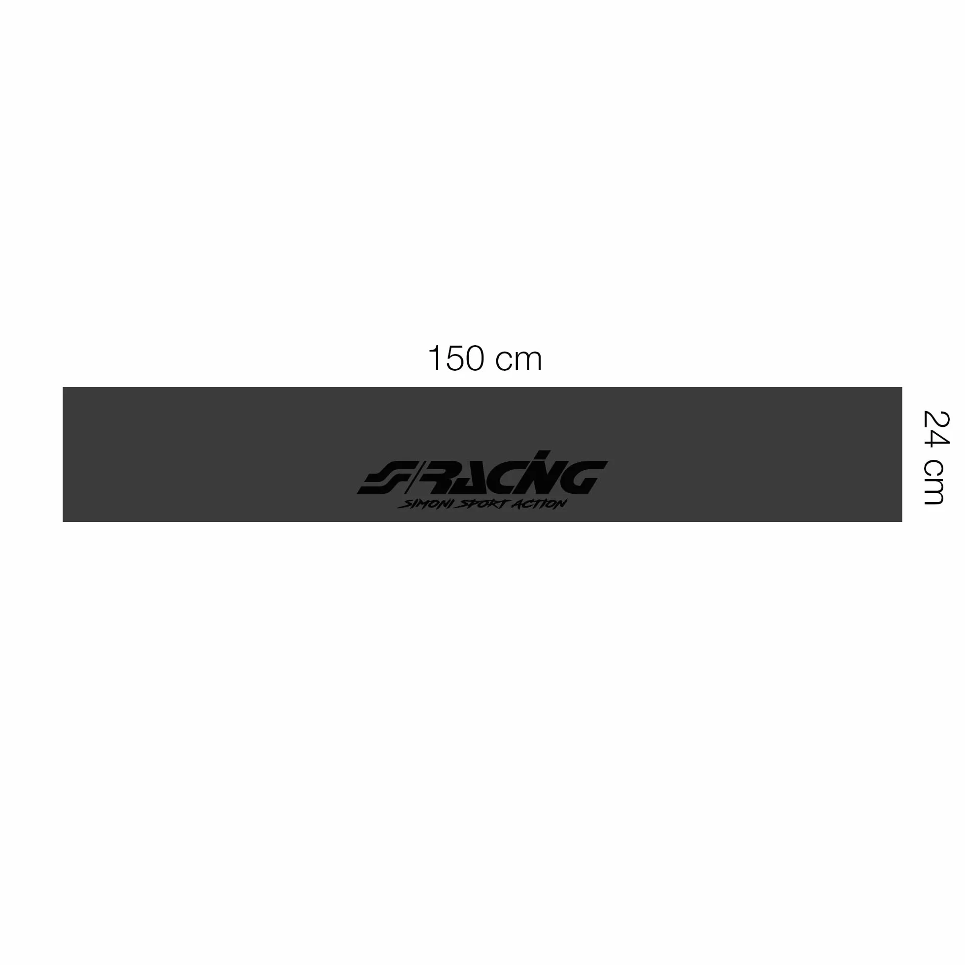 Simoni Racing FPN1 Fascia Parasole Adesiva 150x24 cm Nera Opaca PVC Universale per Auto