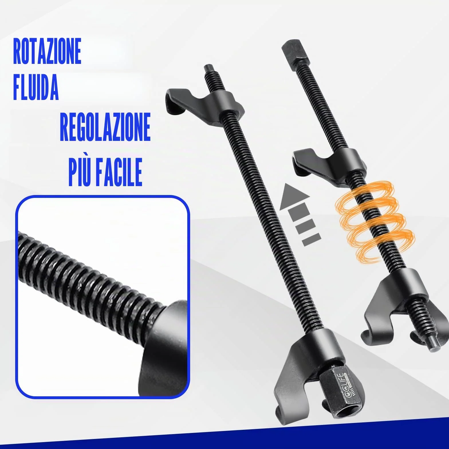 CCLIFE 2 Pezzi Compressore Molla Ammortizzatori per Auto Strumenti Estrattore Molle 370mm