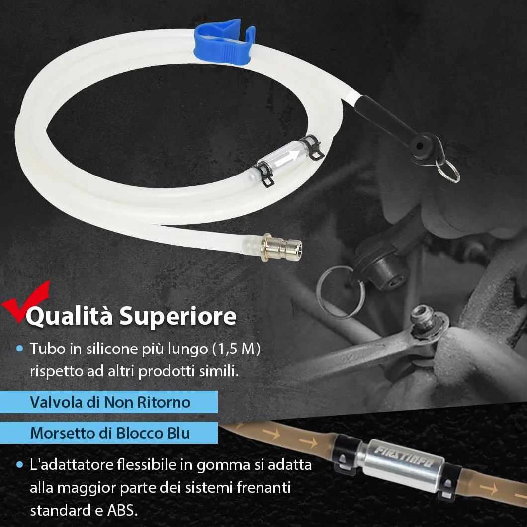 FIRSTINFO A1151G Tubo Spurgo Freni 1,5M Valvola Non Ritorno