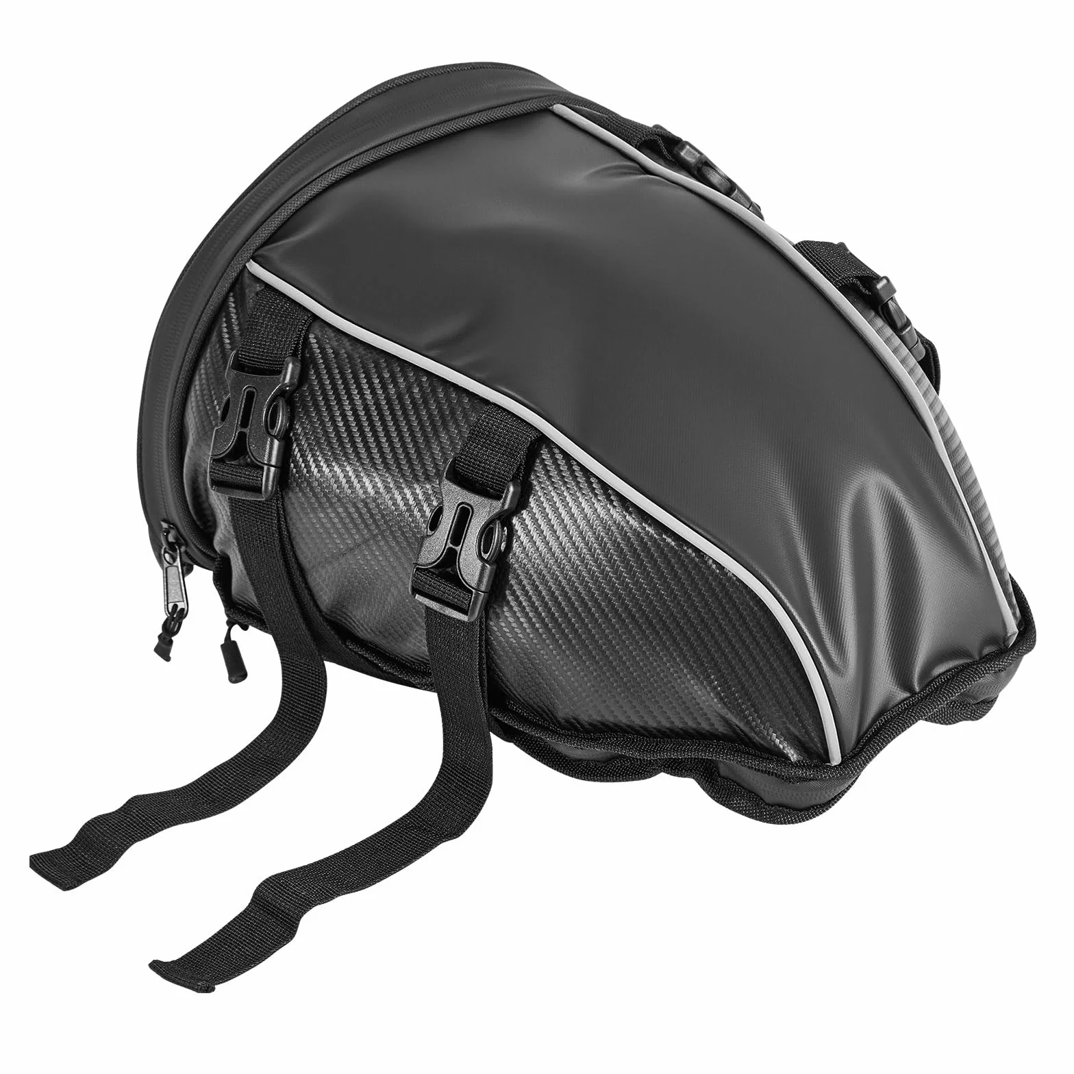 VEVOR Borsa Posteriore per Moto, Espandibile 10 L, Impermeabile, Antipioggia, Zaino, Tracolle, Tasca, Nero