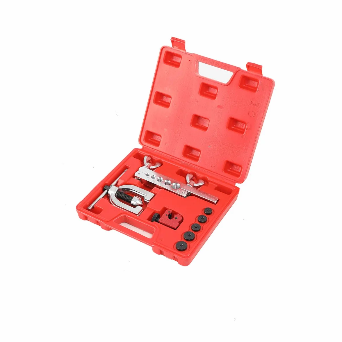 Kit di Attrezzi per Espansione Tubazioni Freni, Taglierina Tubi, Svasati, 5 Adattatori 3/16"-1/2", Rame Alluminio Ottone