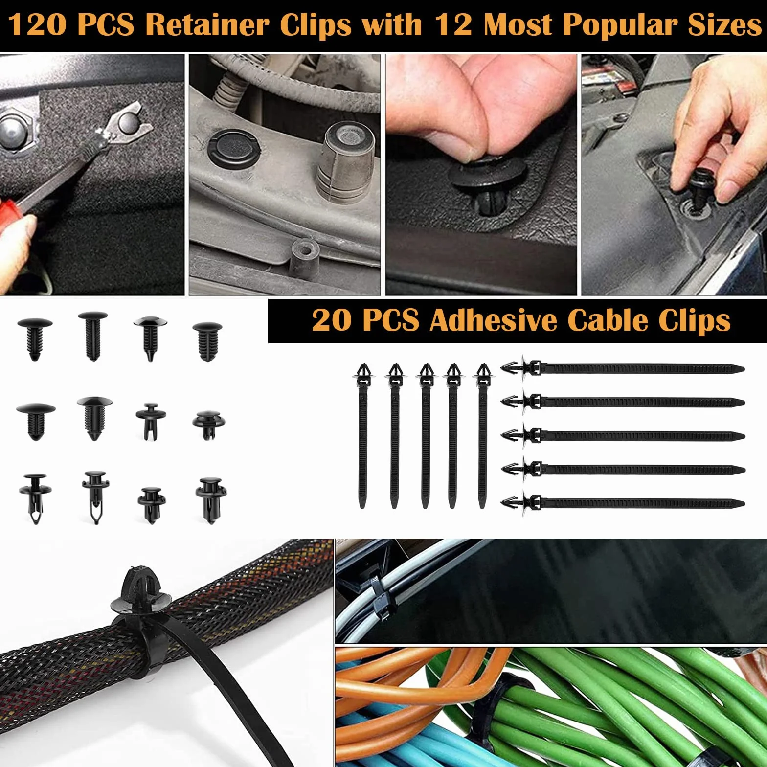 Kit Leve Smontaggio Interni Auto 280Pcs Attrezzi Smontare Plastiche con 120 Clips