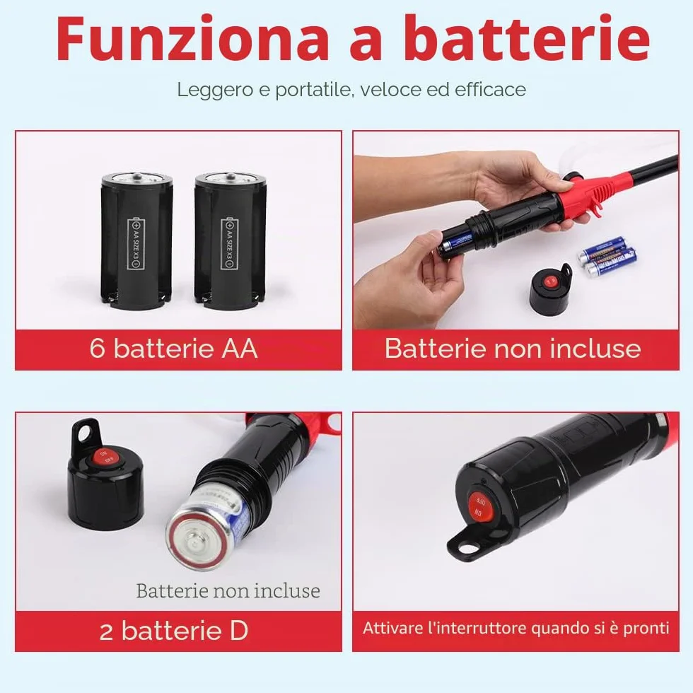 Flintronic Pompa Manuale per Trasferimento Carburante Portatile a Batteria per Olio Acqua Benzina