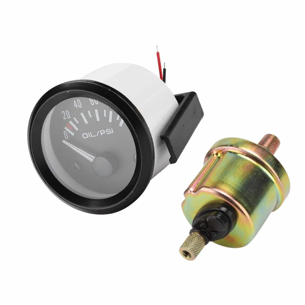 Manometro dell'Olio Elettromagnetico 52mm 12v Kit di Misurazione a Pressione
