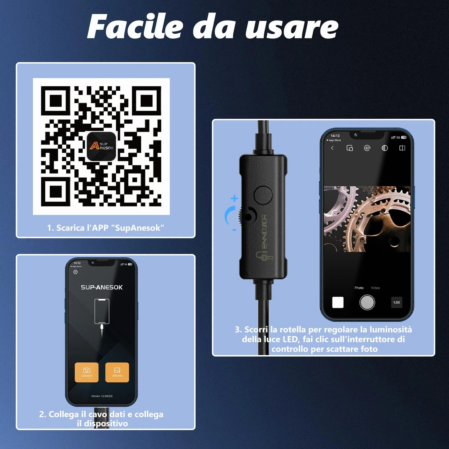 Telecamera di ispezione endoscopica 1920P IP67 impermeabile USB No WiFi per Android