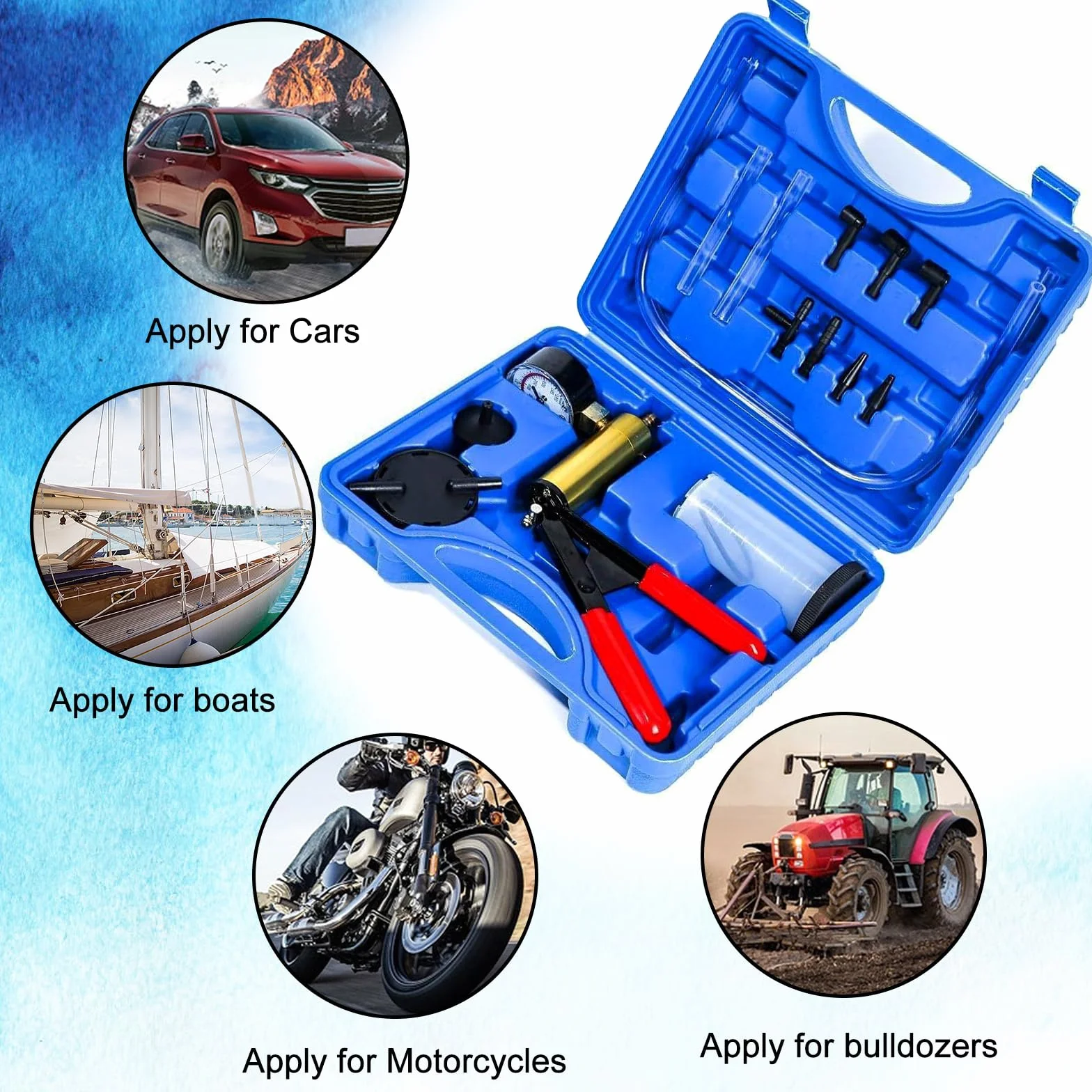 Kit Spurgo Liquido Freni con Pompa a Vuoto Professionale per Moto, Bici, Auto