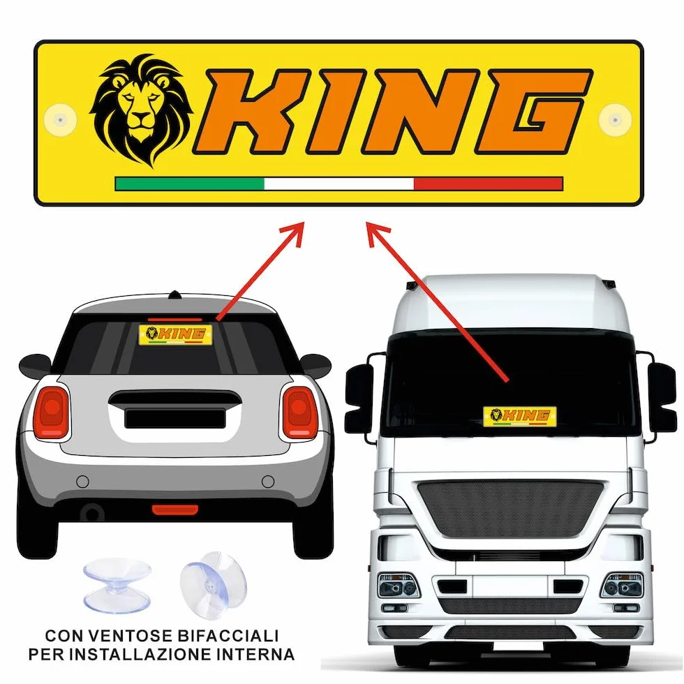 Targa Espositiva Auto Camion Alluminio Rigido Ventosa 36x11cm 48x11cm 20x40cm
