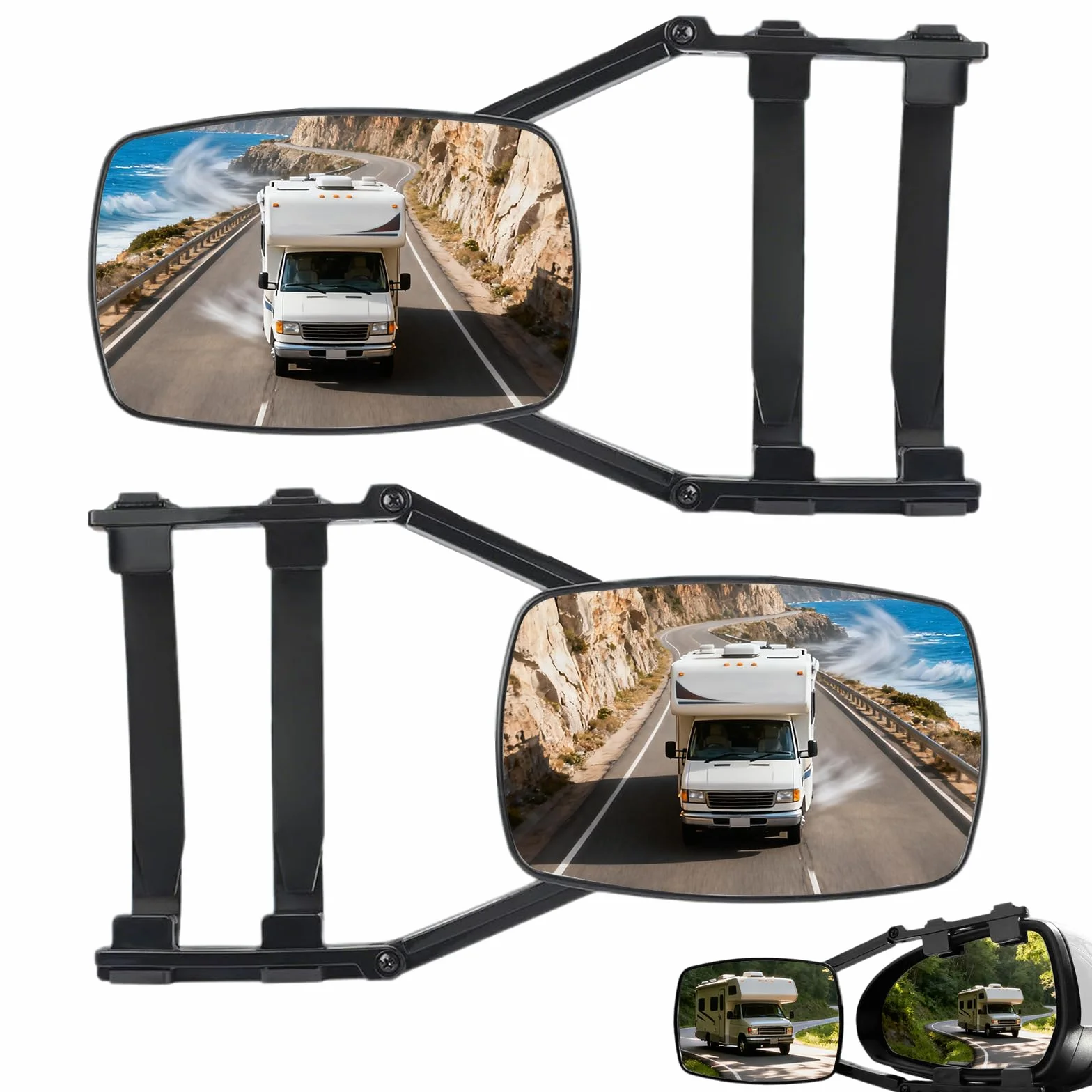Specchietti per Roulotte 2PCS Specchietto di Traino Universale Regolabile per Auto Caravan Motorhome